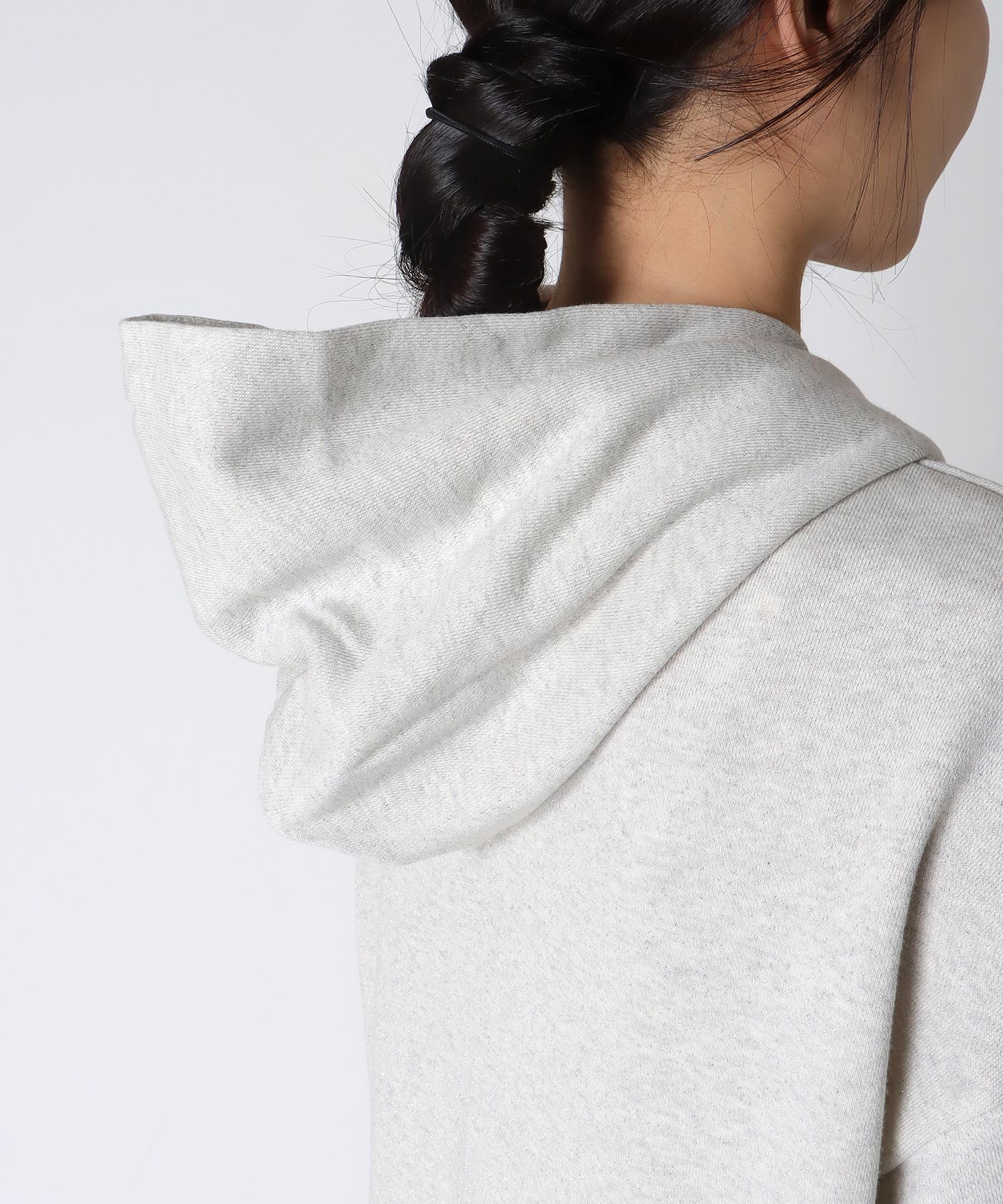 ラメ裏毛フードパーカー