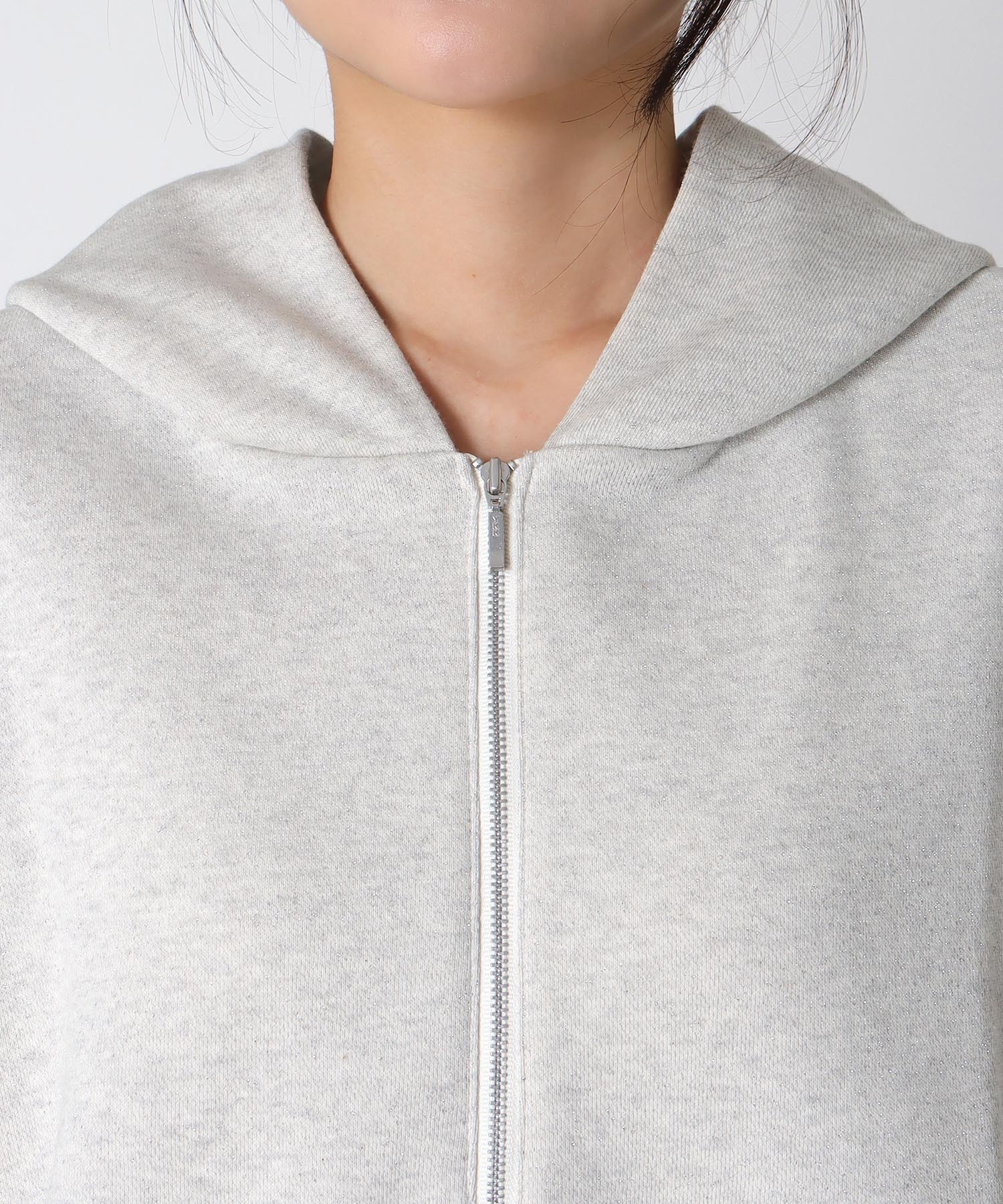 ラメ裏毛フードパーカー