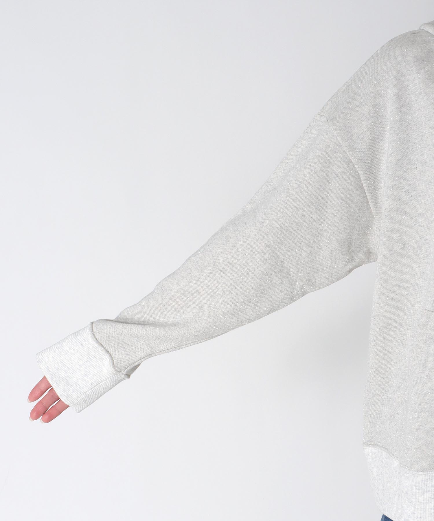 ラメ裏毛フードパーカー