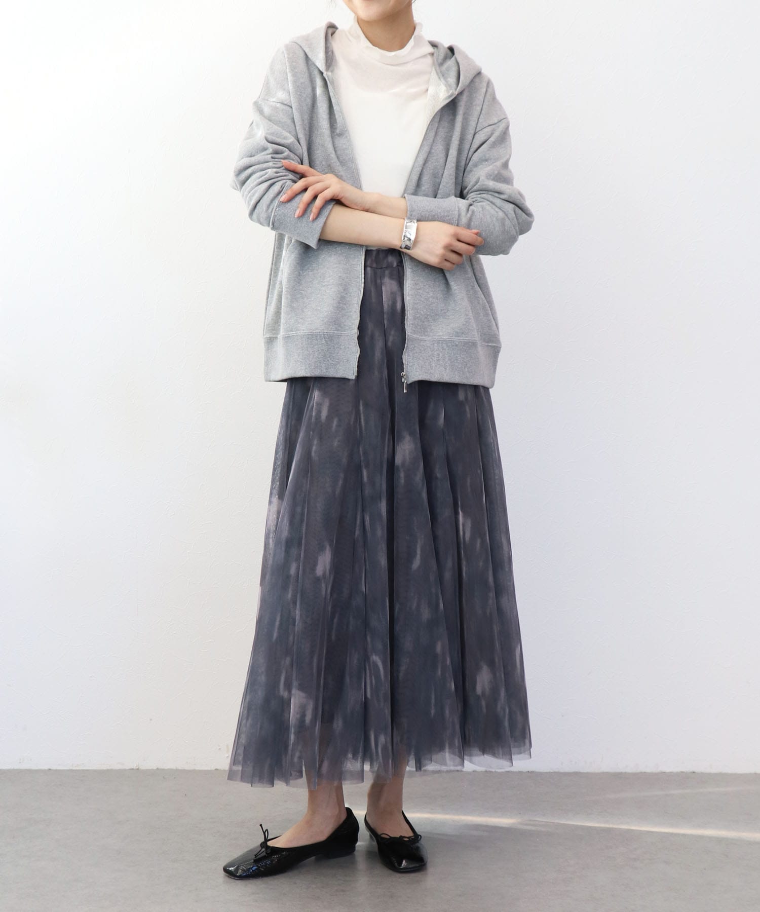 ラメ裏毛フードパーカー