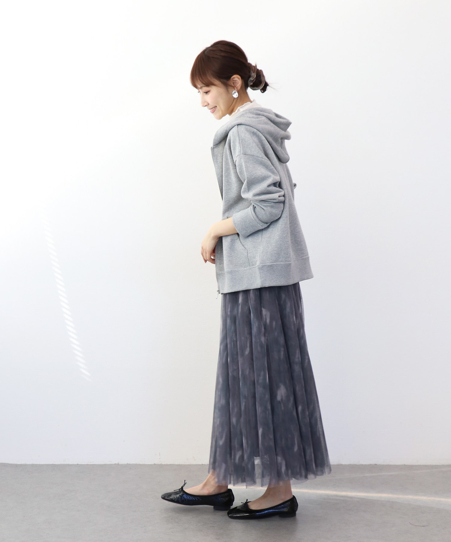 ラメ裏毛フードパーカー