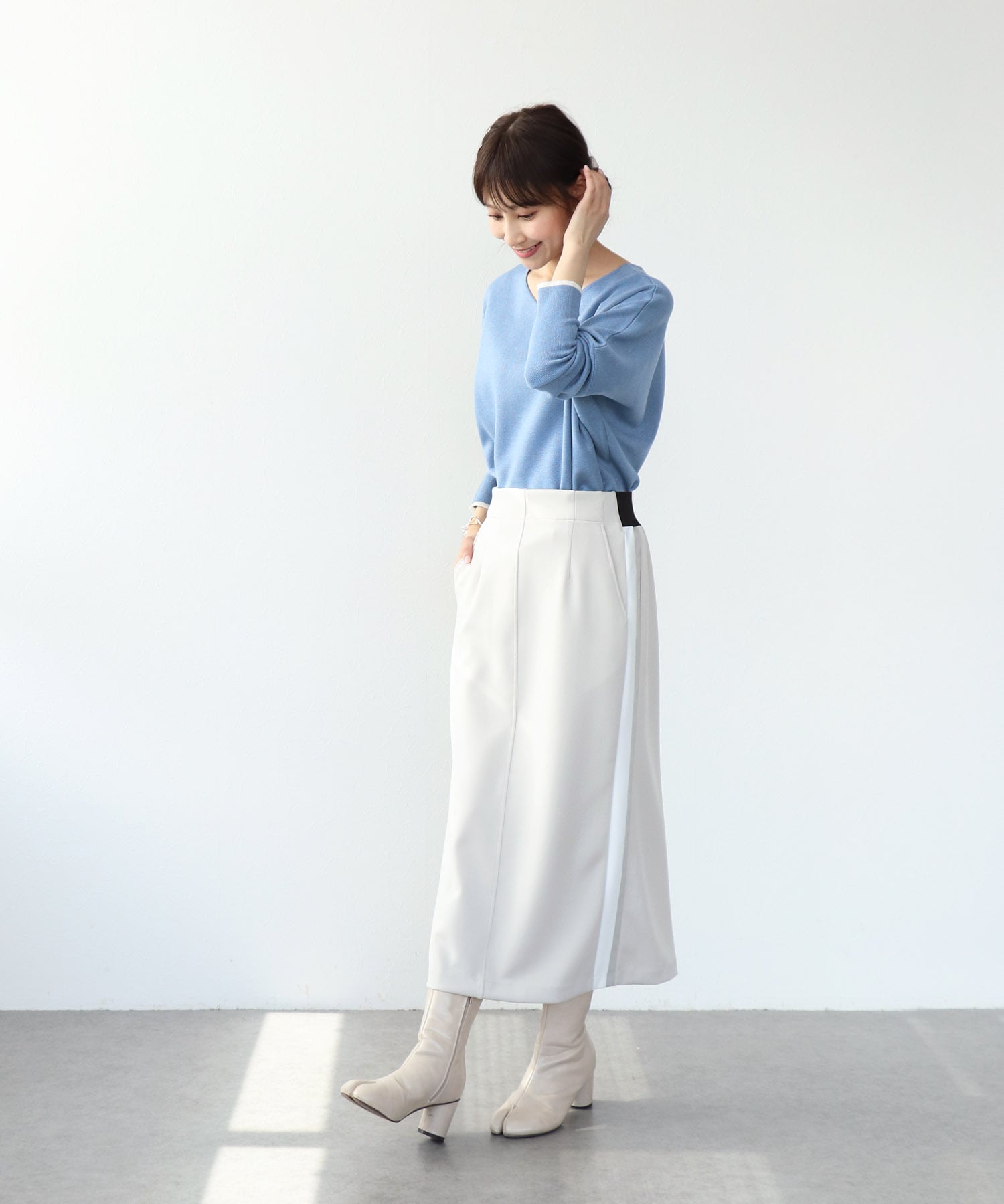 アクアジャージーサイドラインスカート