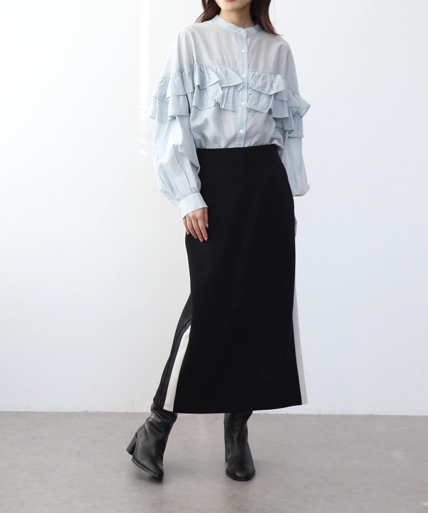 アクアジャージーサイドラインスカート