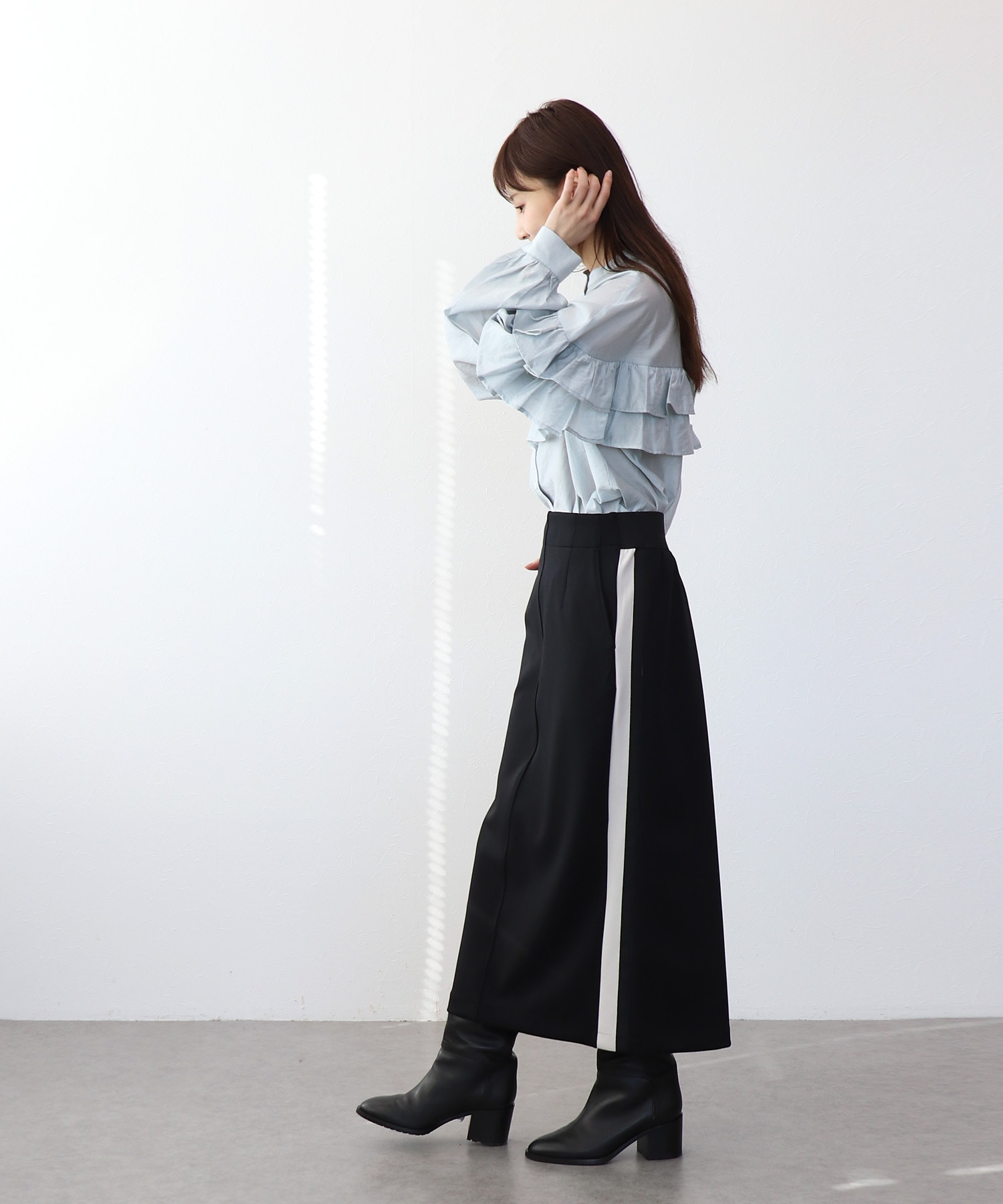 アクアジャージーサイドラインスカート