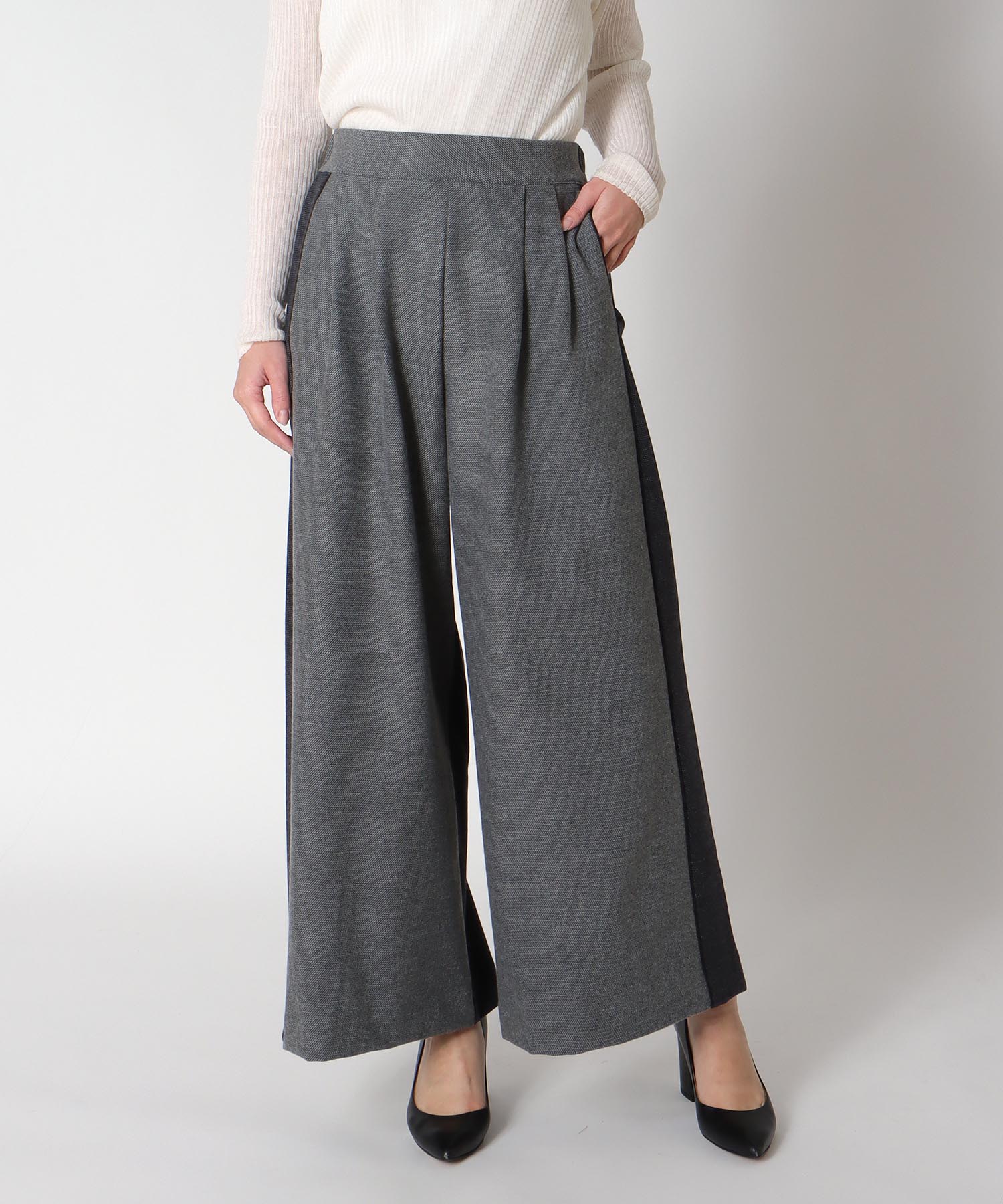 配色ワイドパンツ