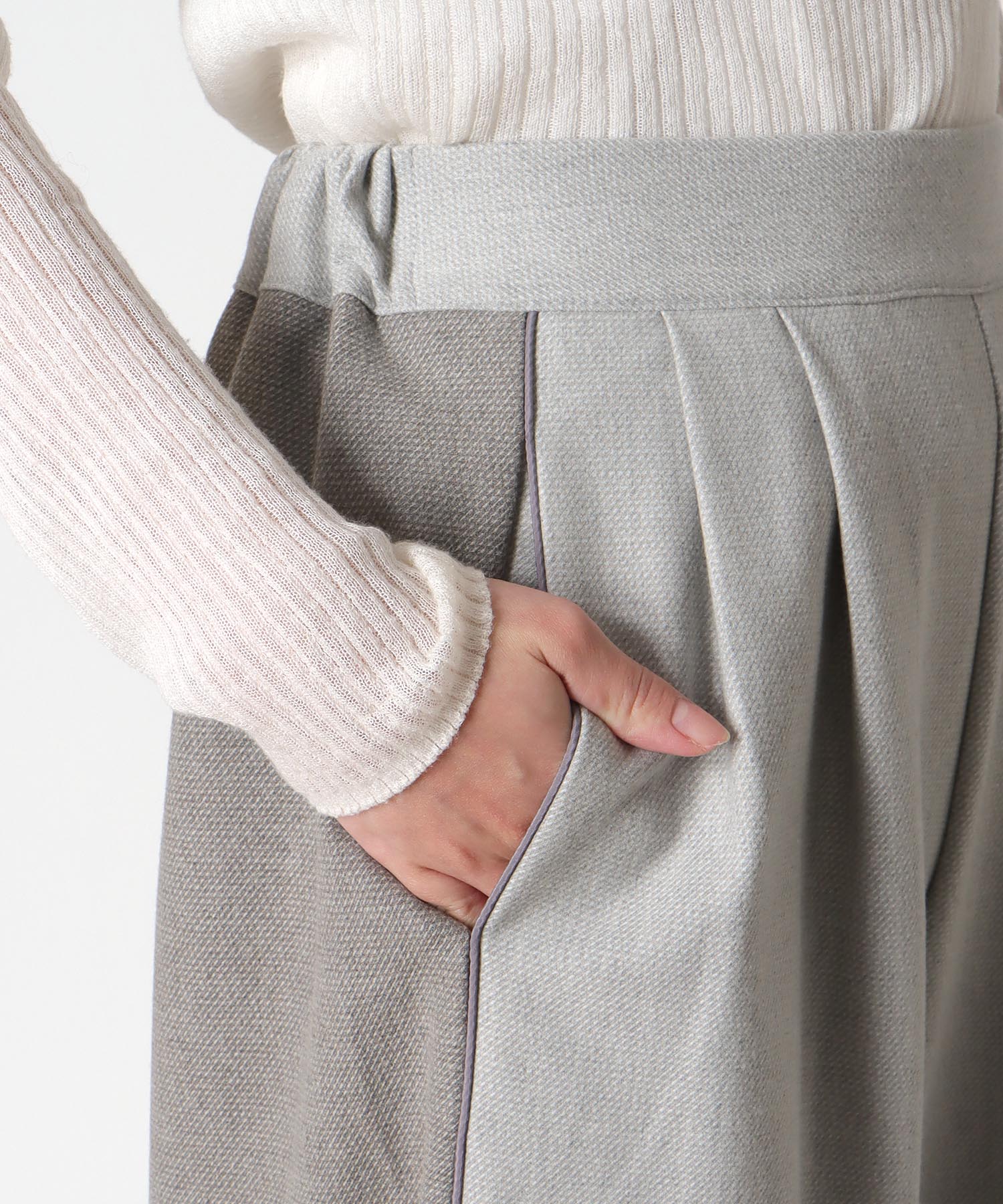 配色ワイドパンツ