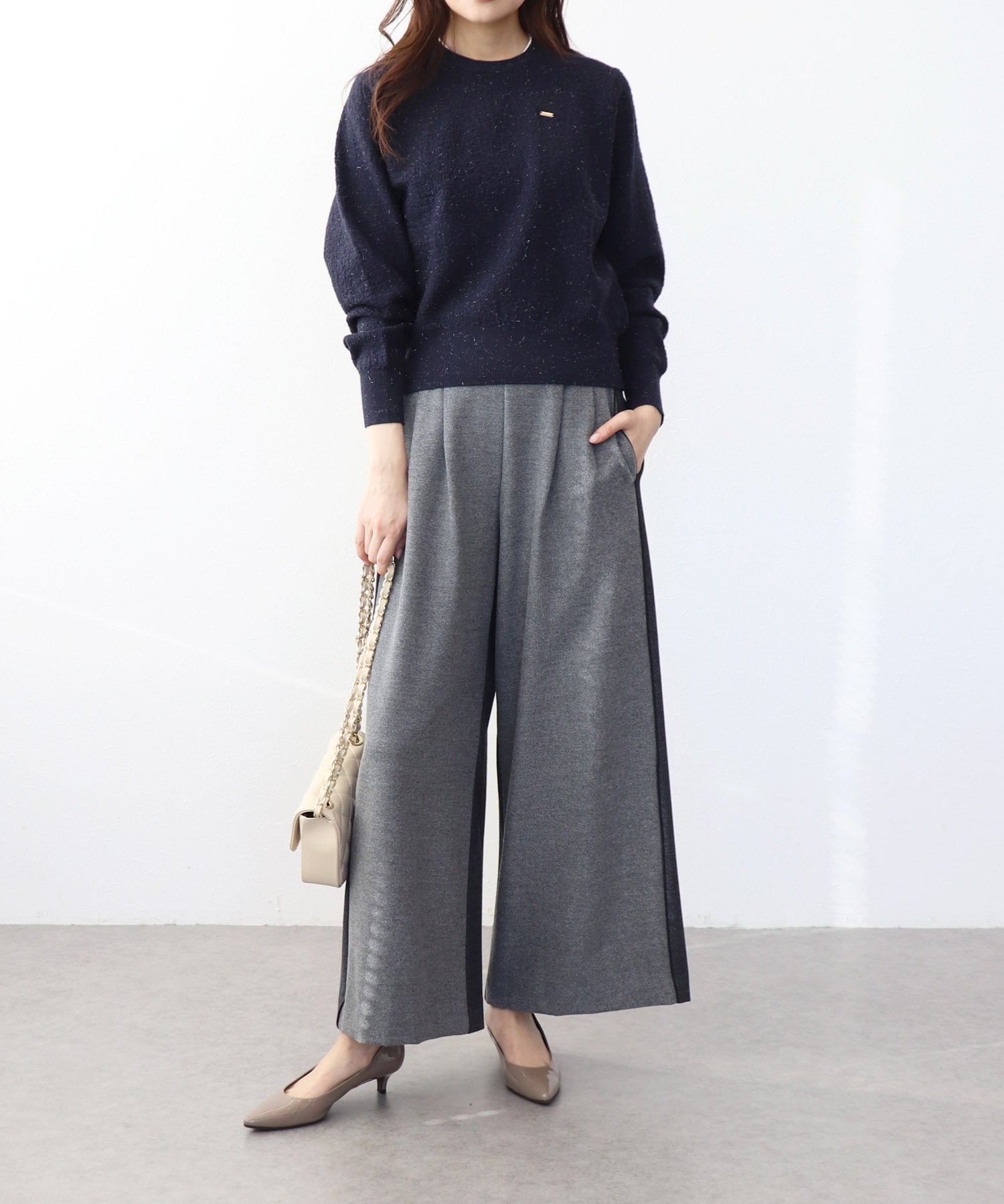 配色ワイドパンツ