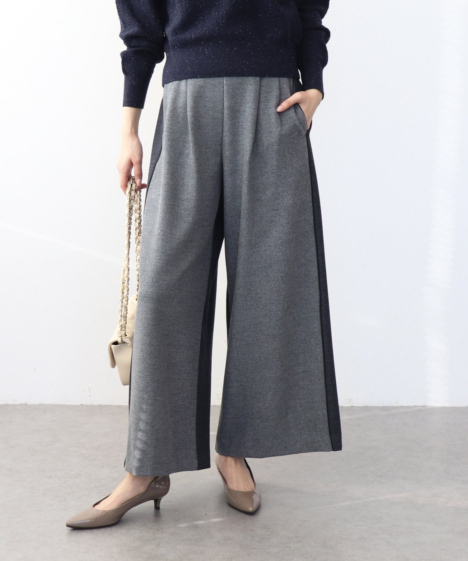 配色ワイドパンツ
