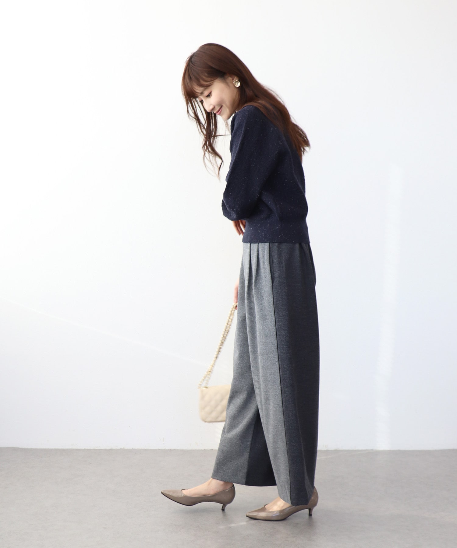 配色ワイドパンツ