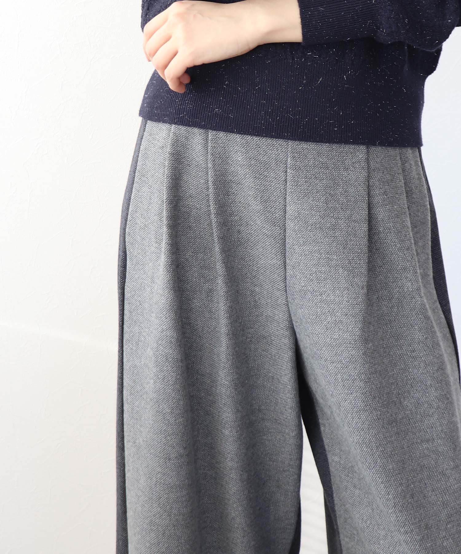 配色ワイドパンツ