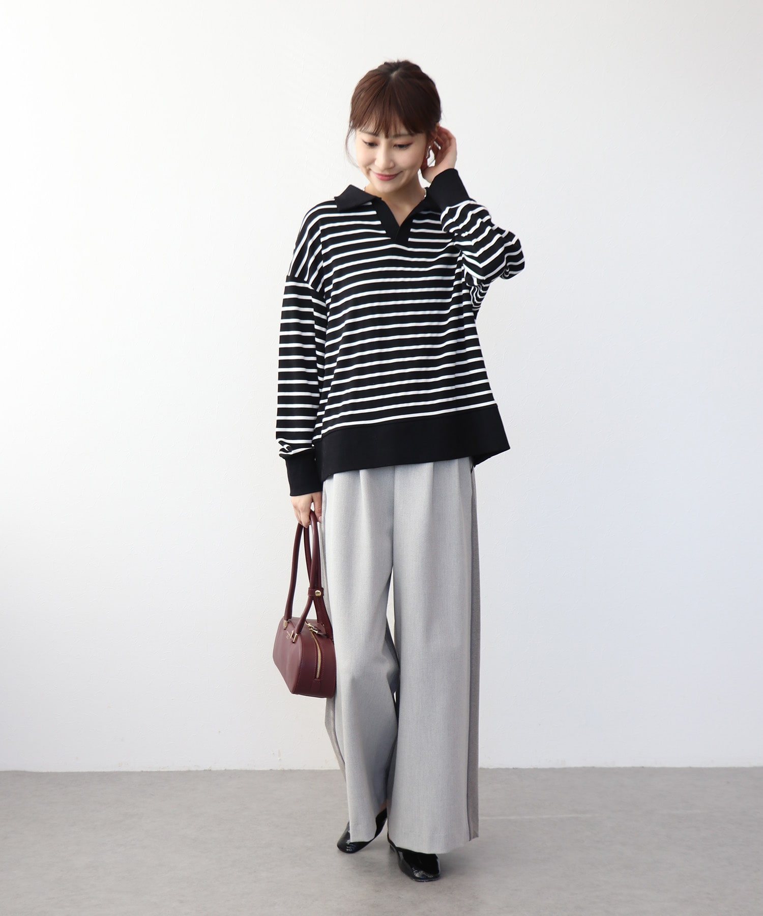 配色ワイドパンツ