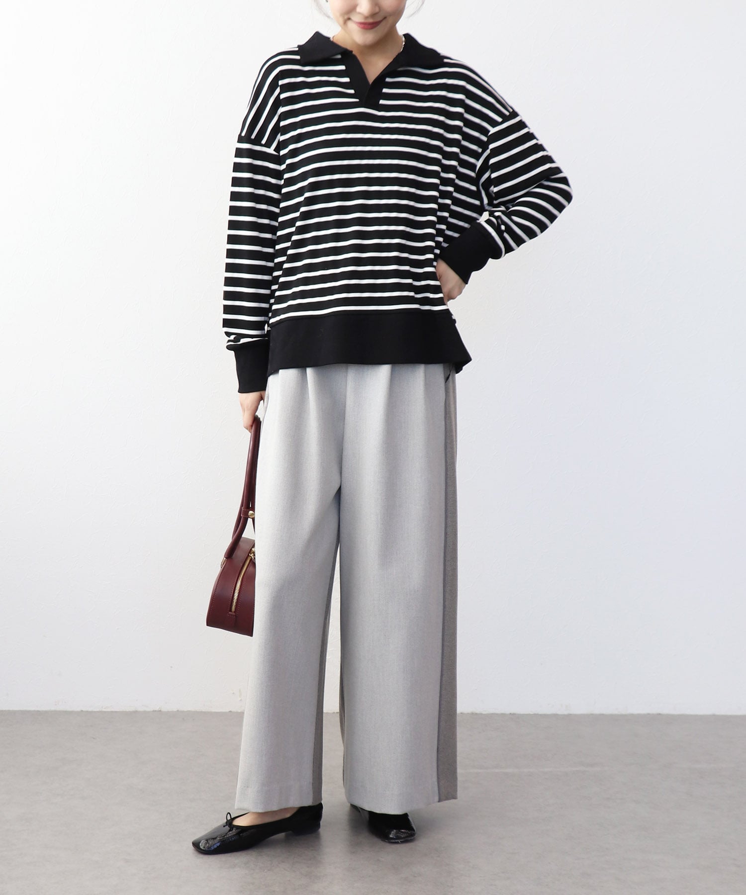 配色ワイドパンツ