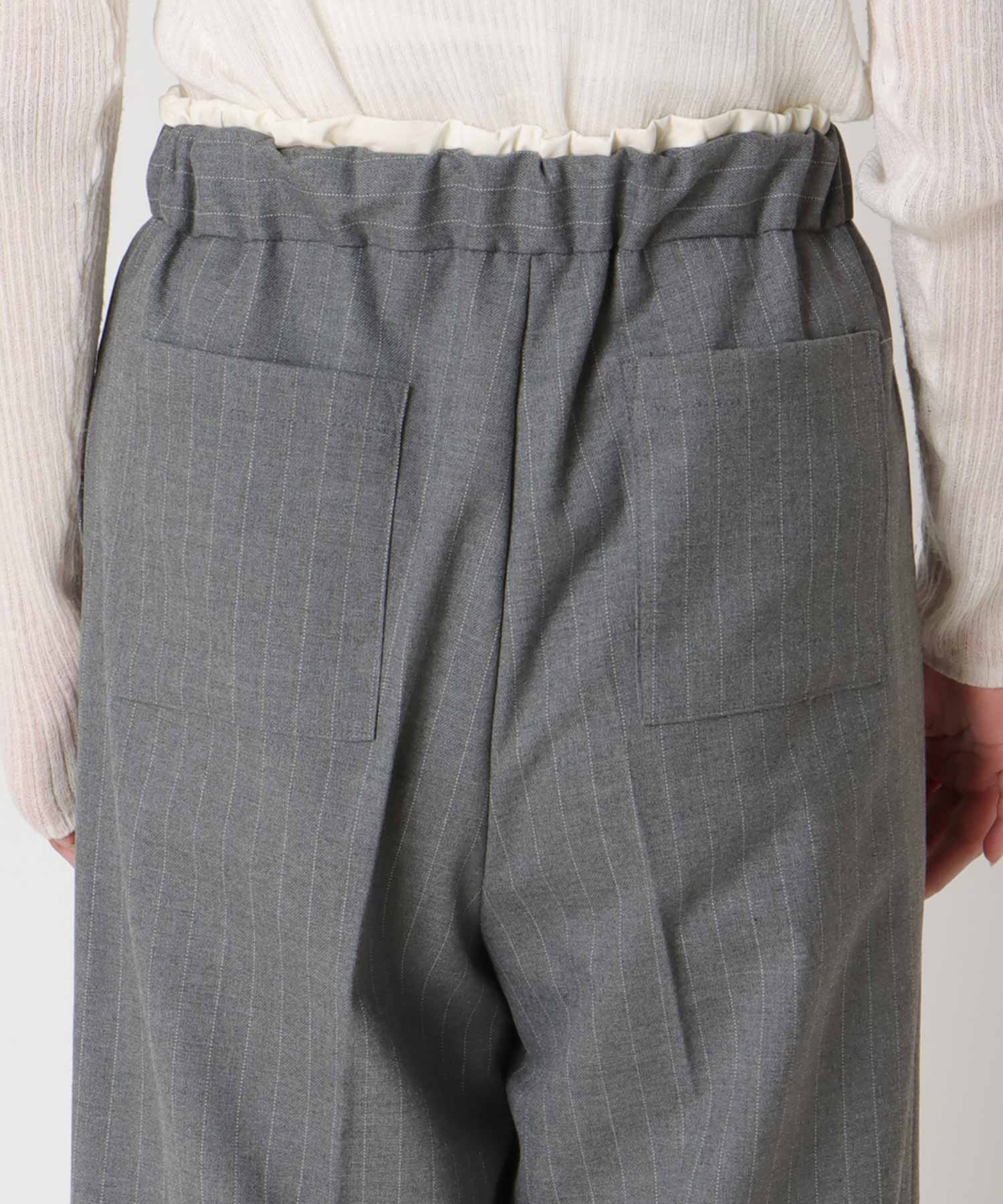 ストライプツイルワイドパンツ