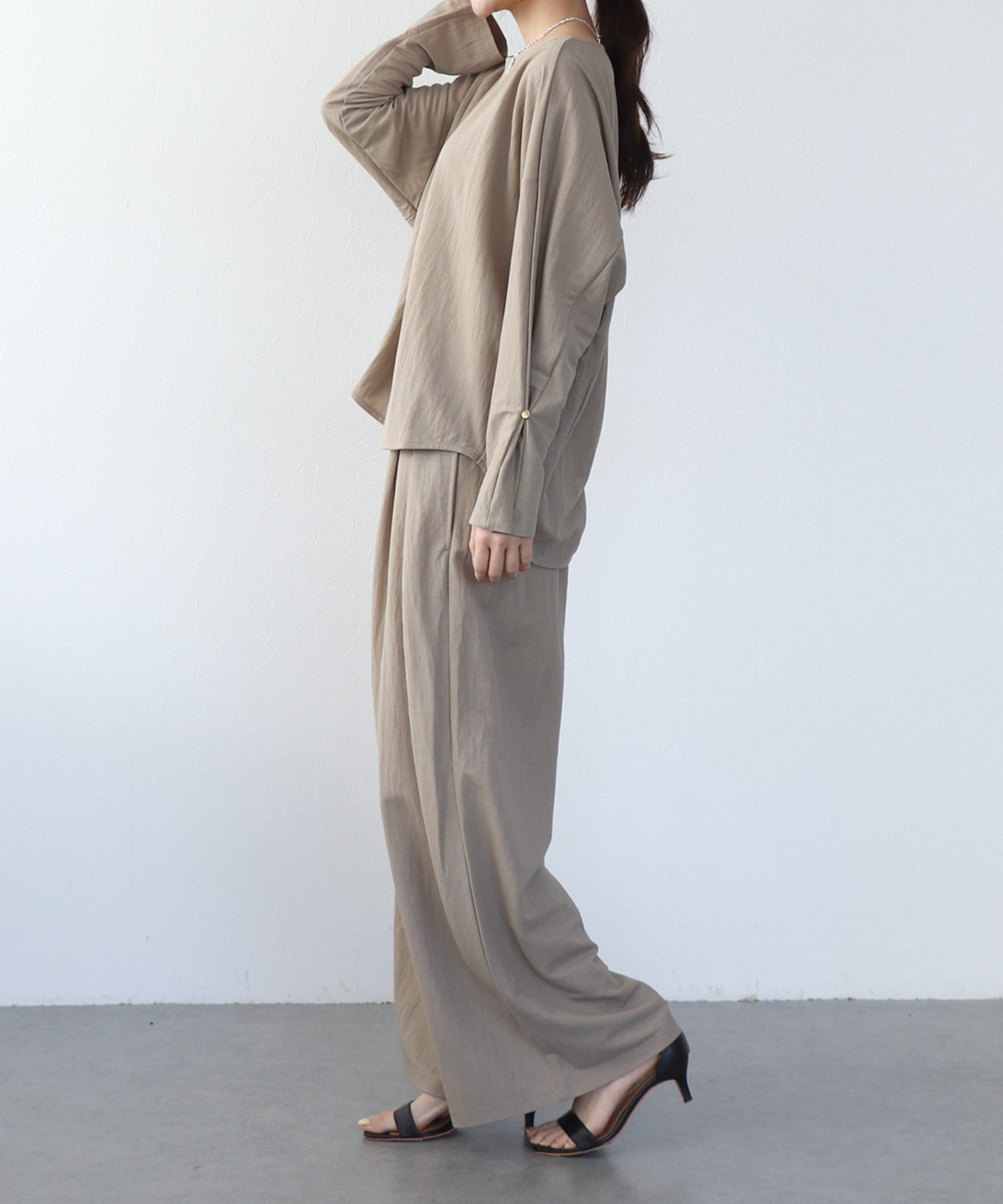 ナチュラルスムースタックパンツ