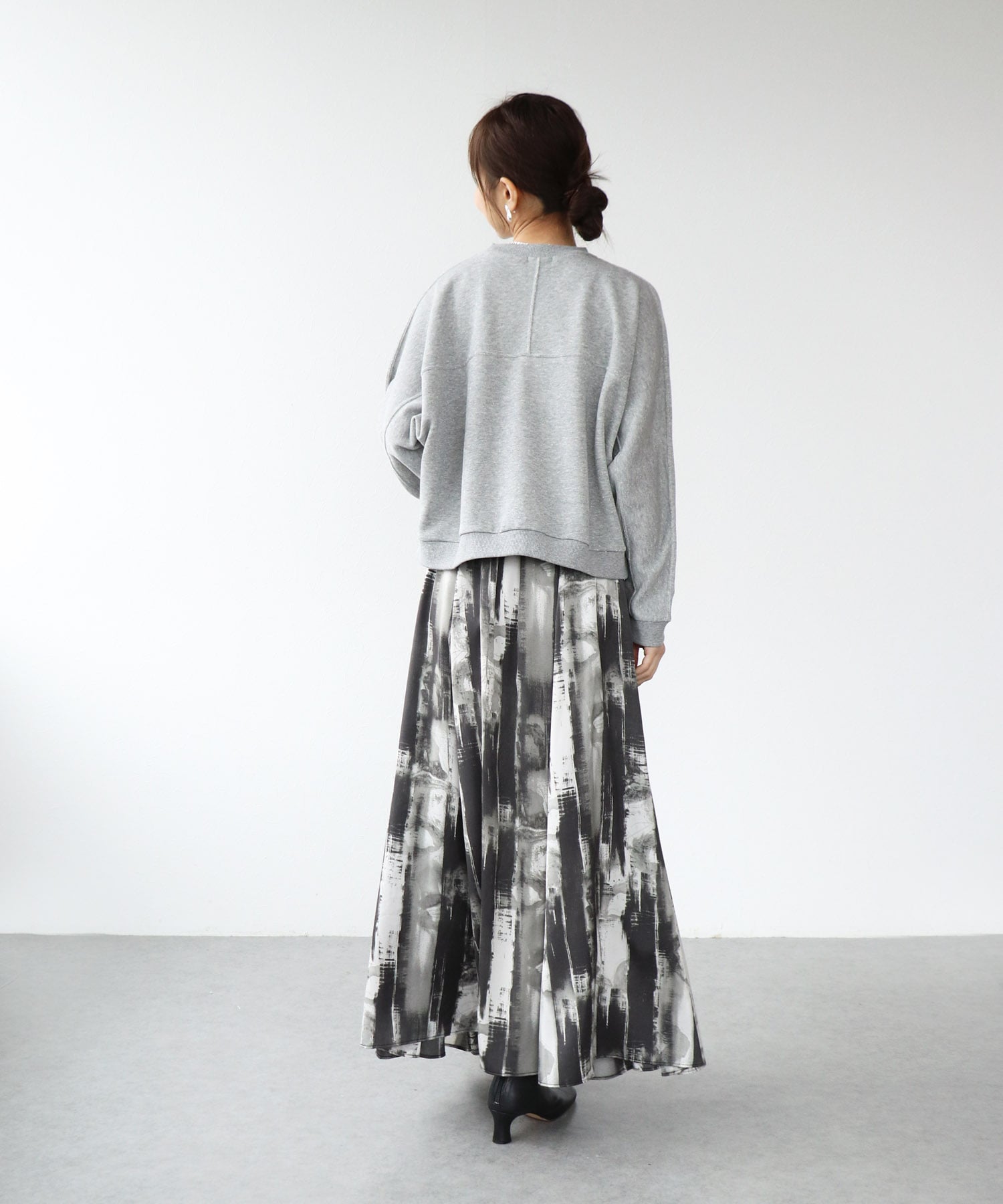 ラメ裏毛ラグランスリーブトップス