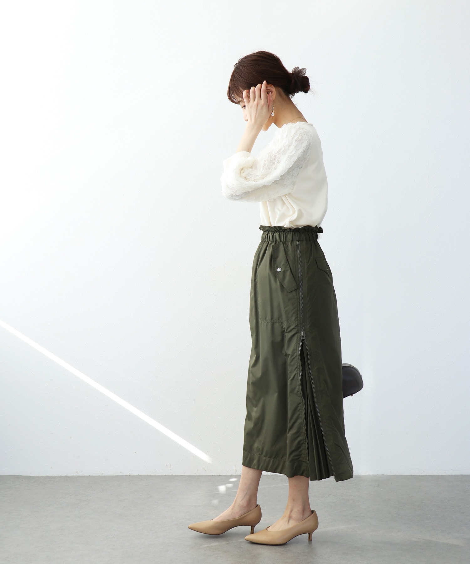 袖ドッキングトップス