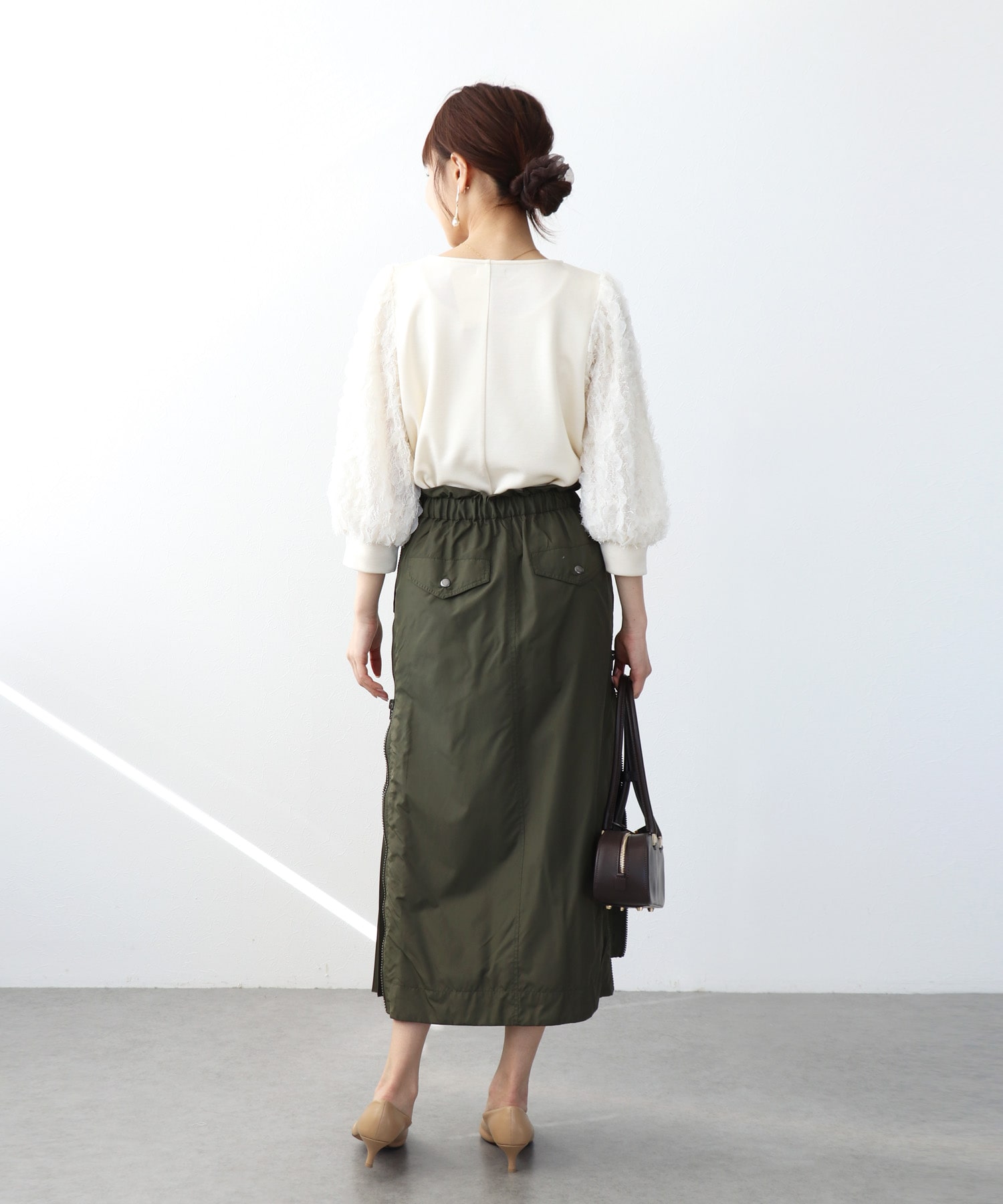 袖ドッキングトップス