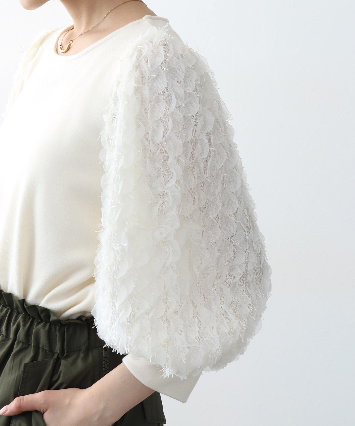 袖ドッキングトップス