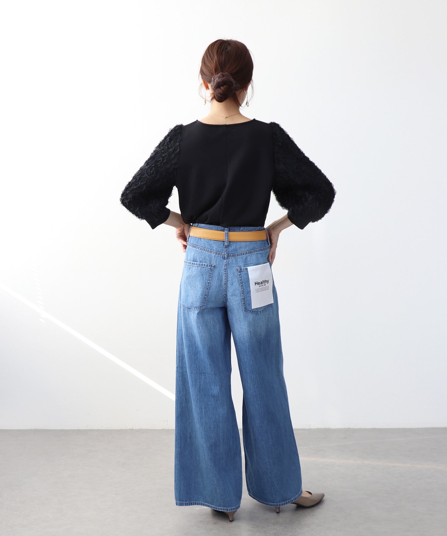 袖ドッキングトップス