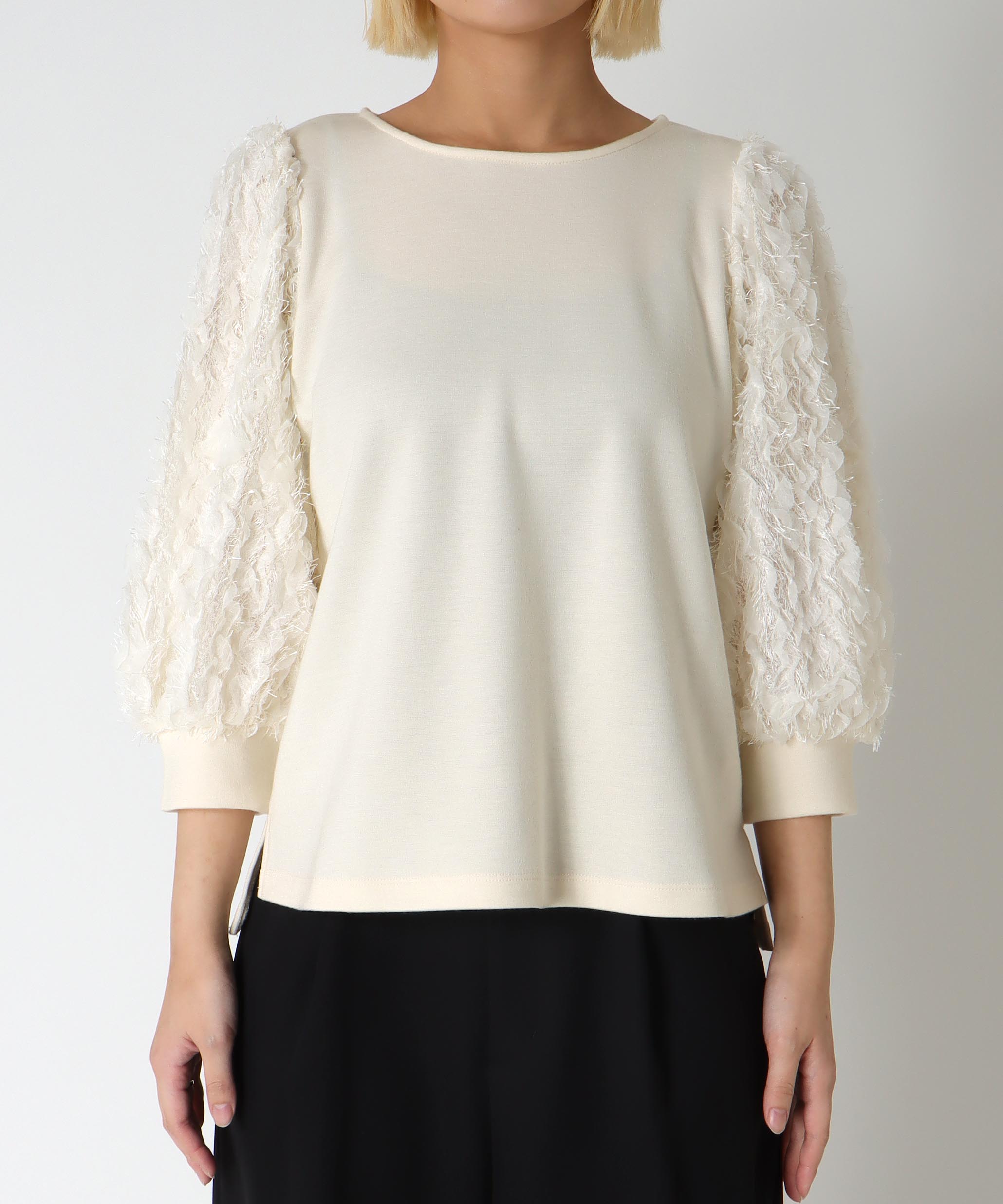 袖ドッキングトップス