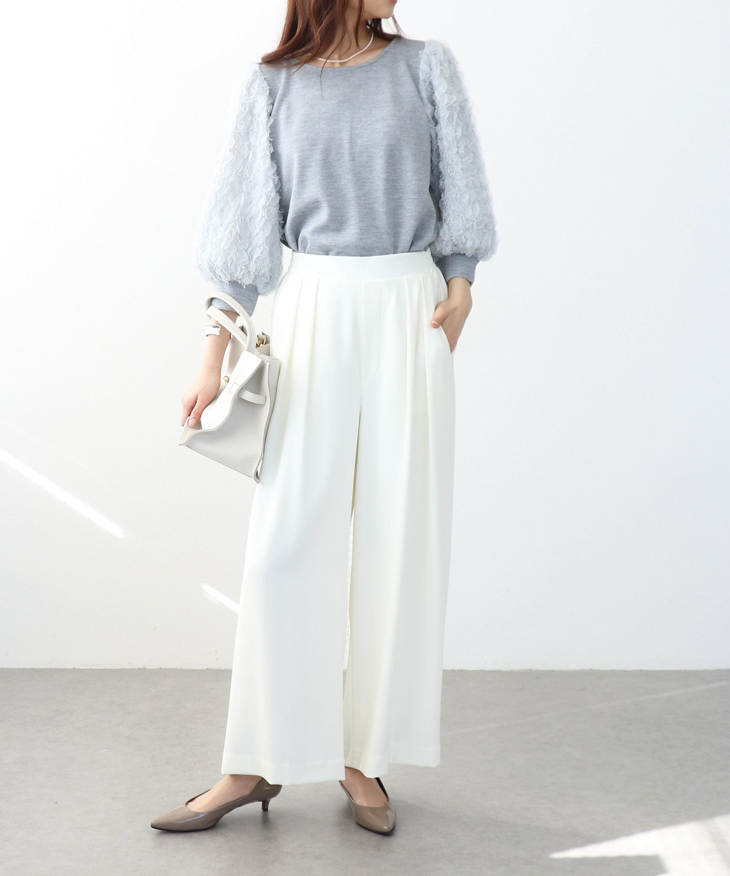 袖ドッキングトップス