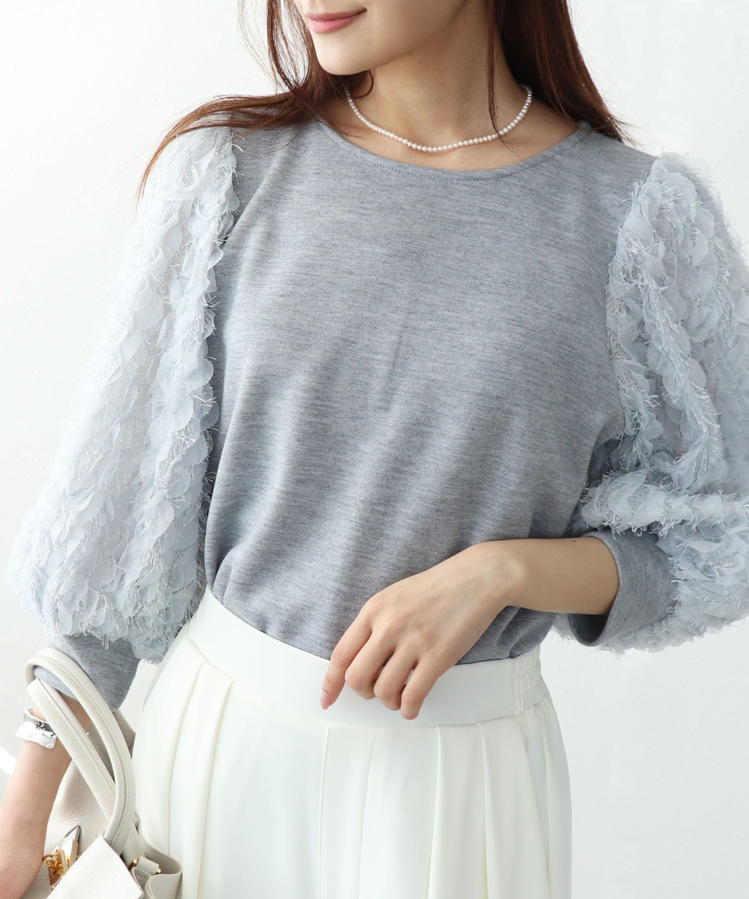 袖ドッキングトップス