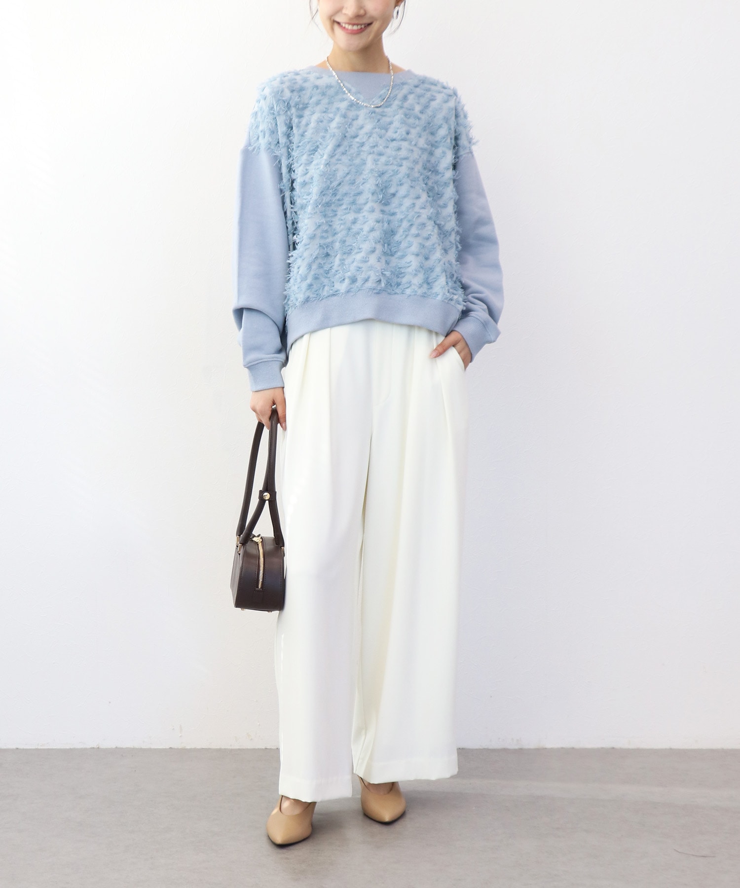 ジャカード×裏毛トップス