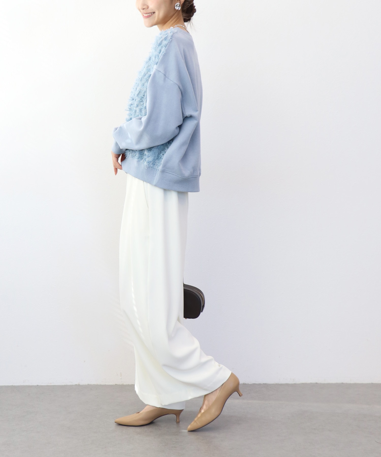 ジャカード×裏毛トップス