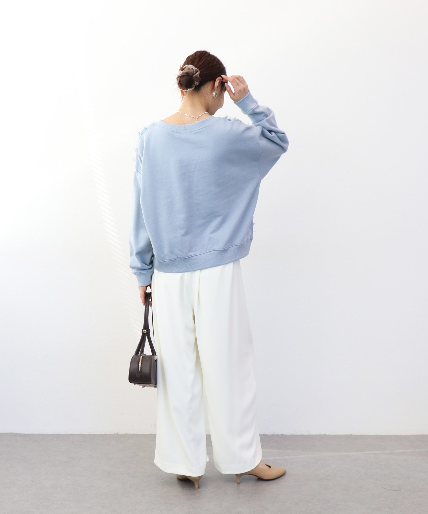 ジャカード×裏毛トップス