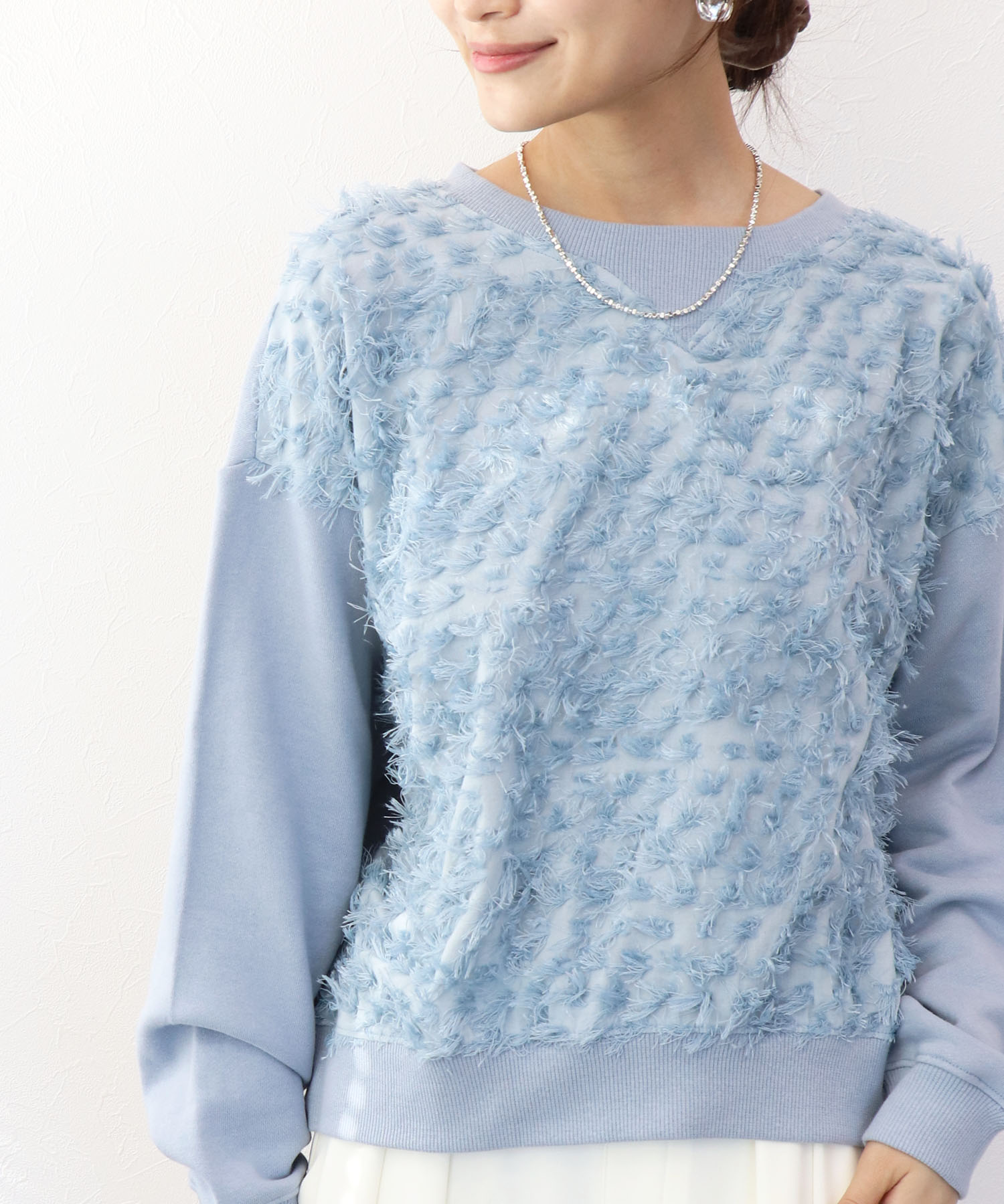 ジャカード×裏毛トップス