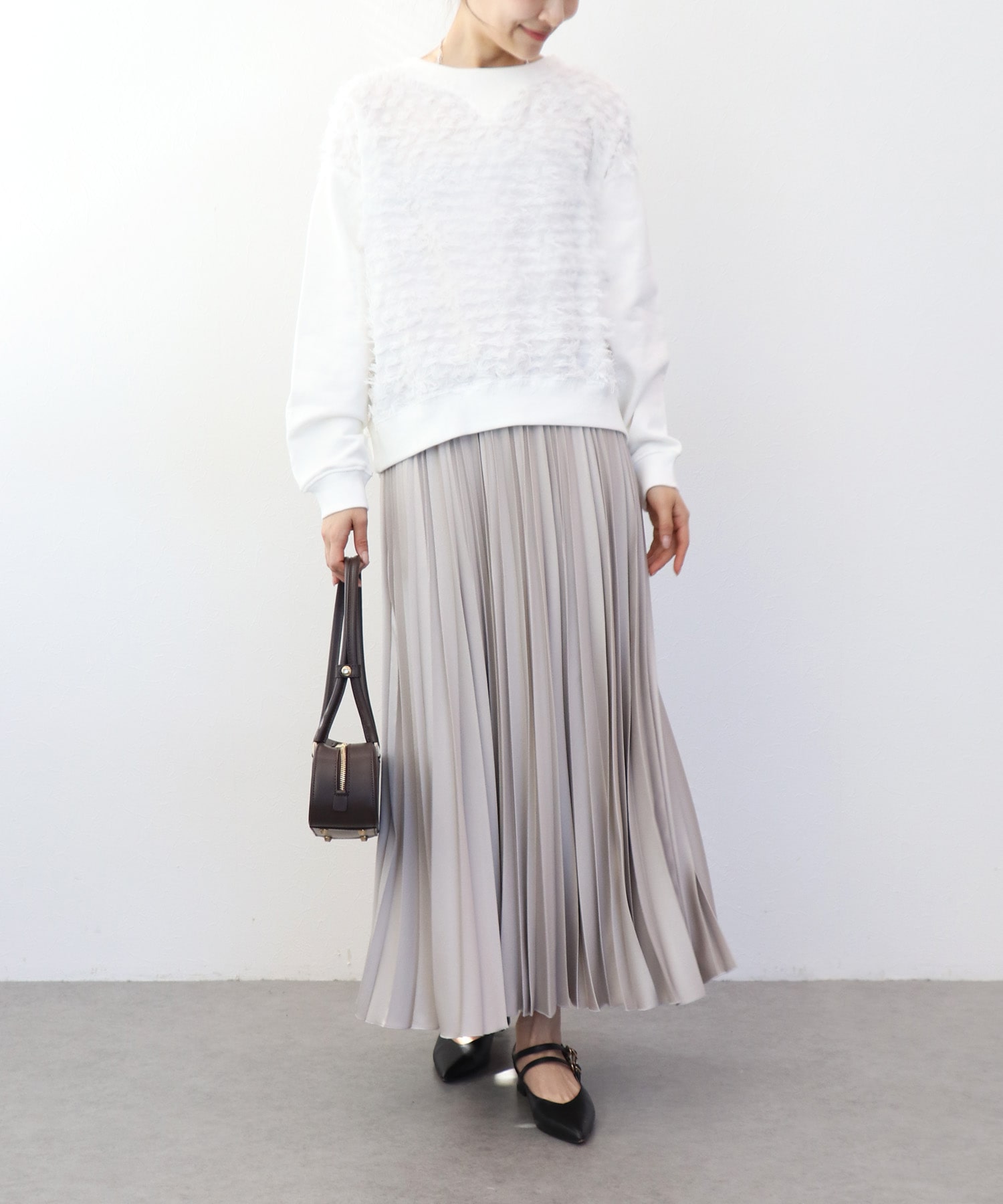 ジャカード×裏毛トップス