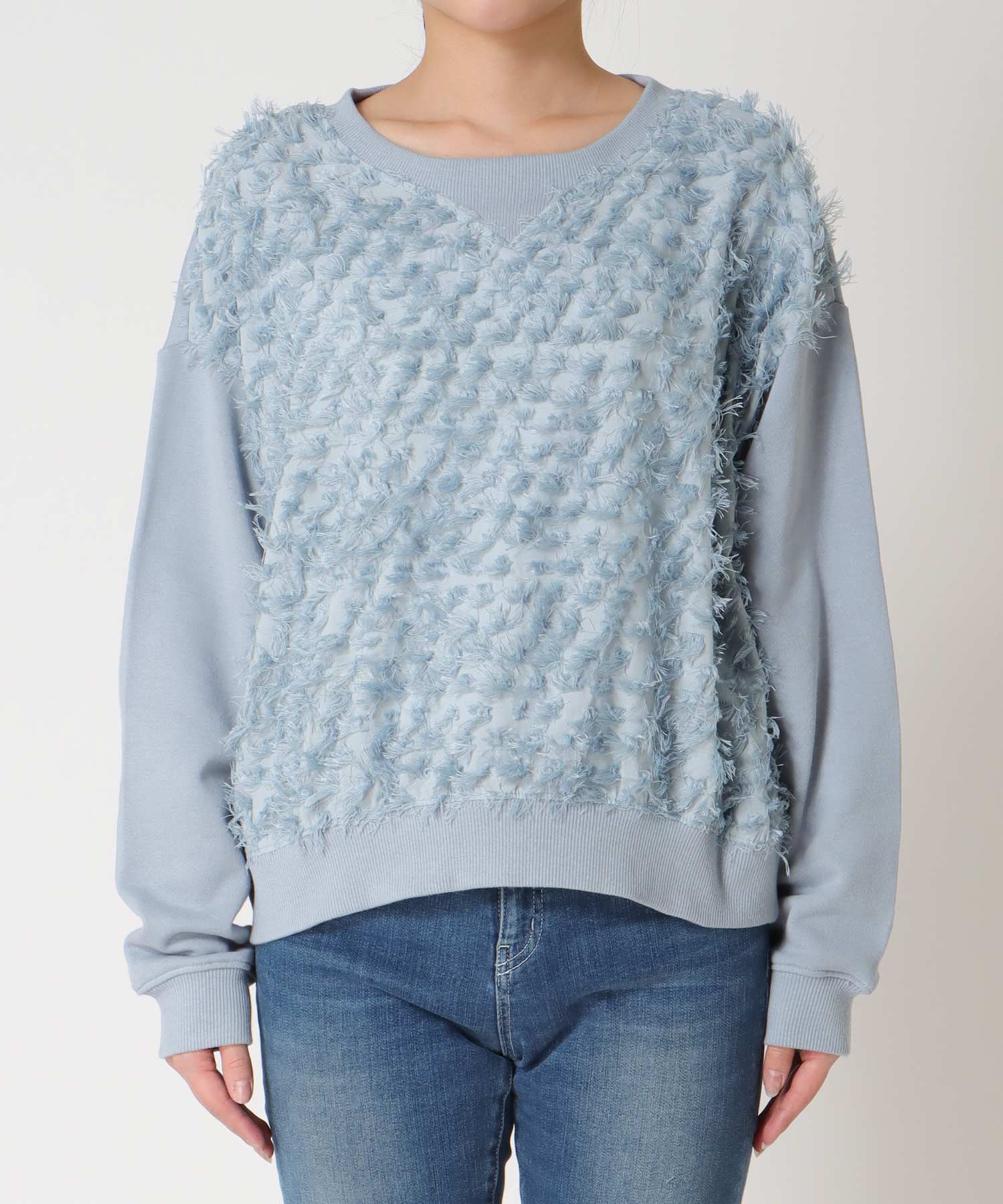 ジャカード×裏毛トップス