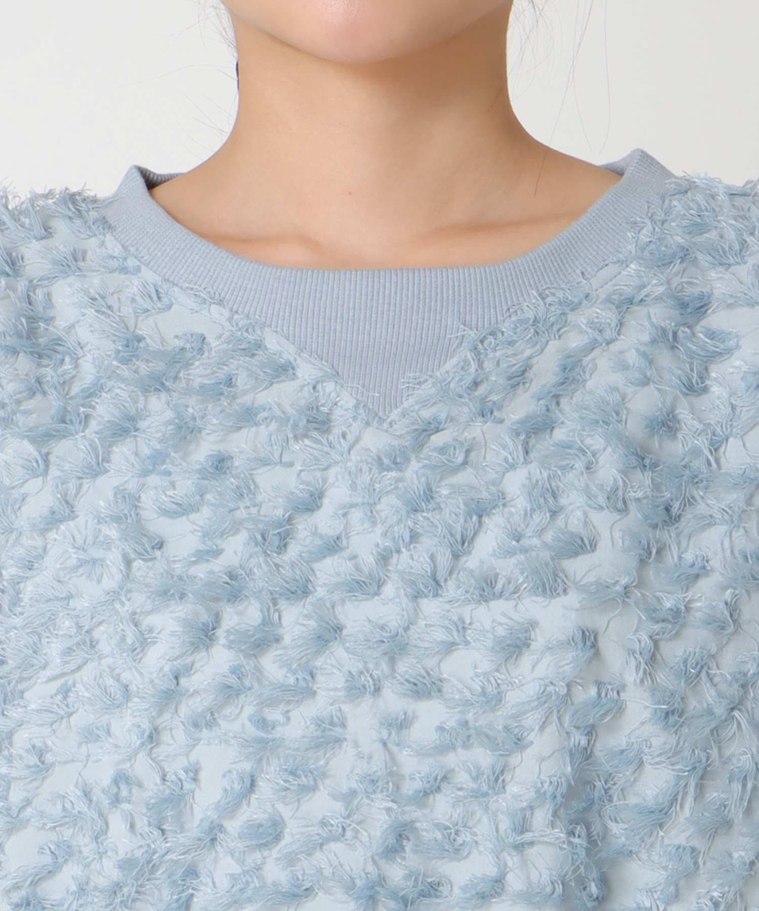 ジャカード×裏毛トップス