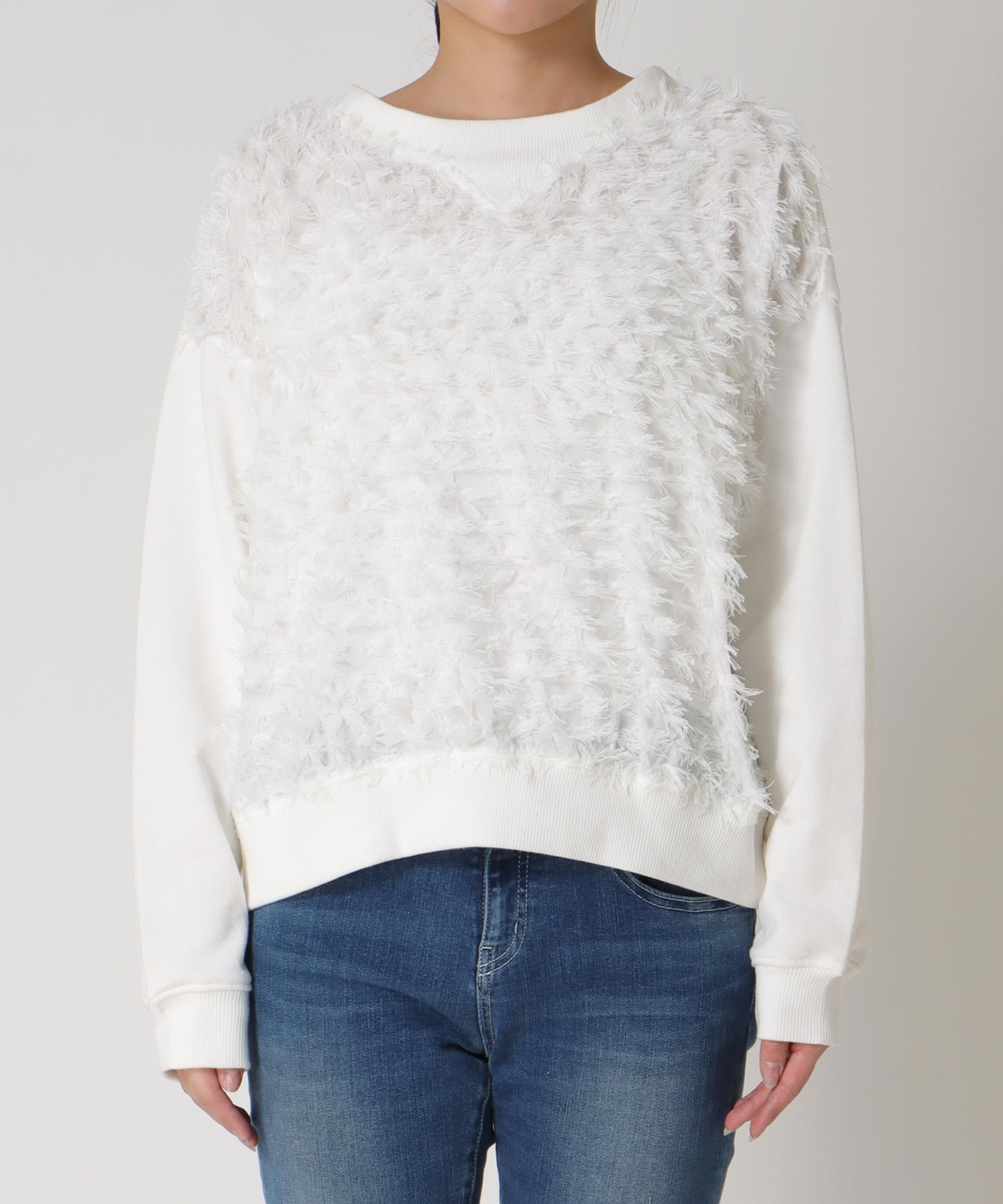 ジャカード×裏毛トップス