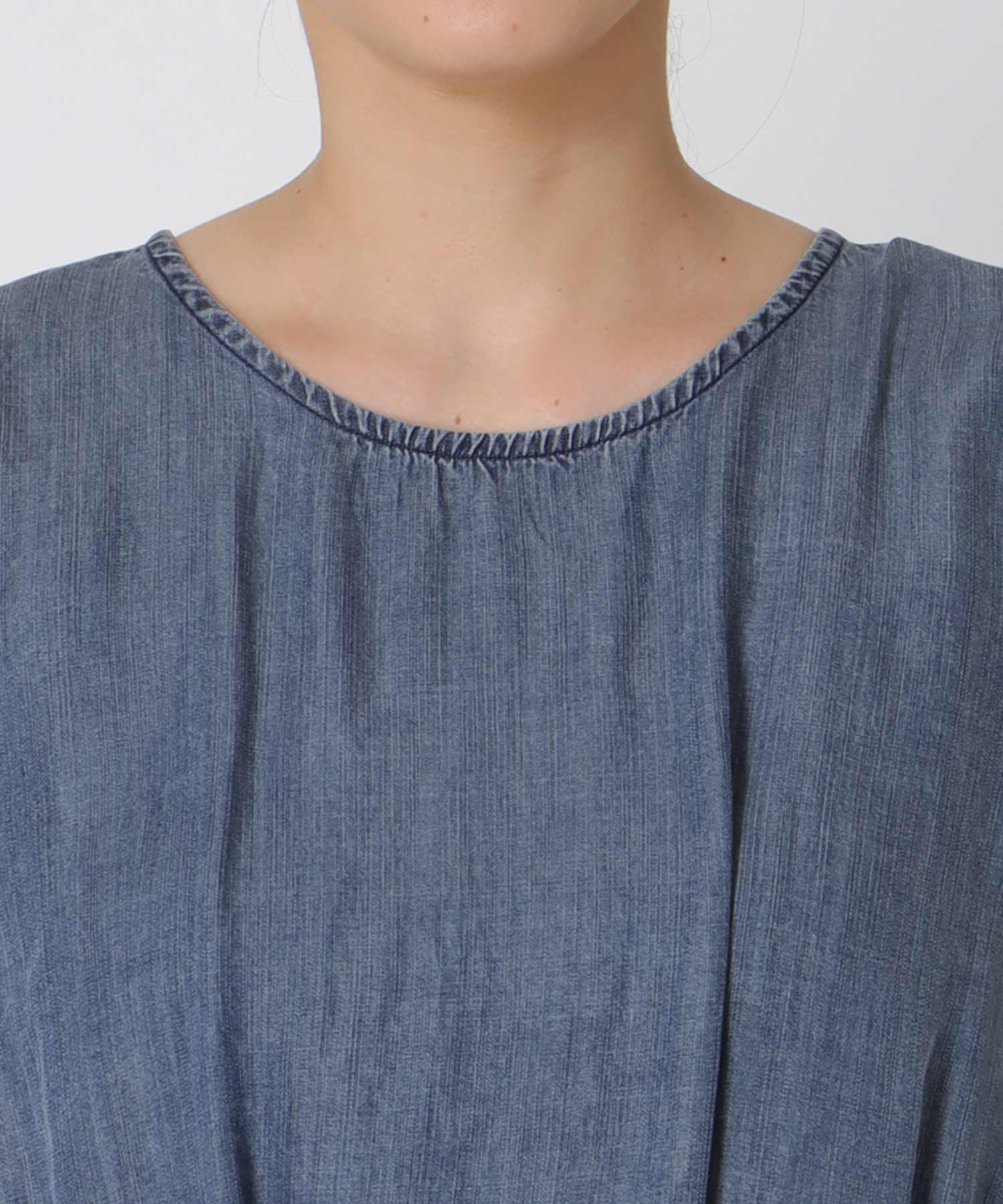 テンセルデニムノースリーブブラウス