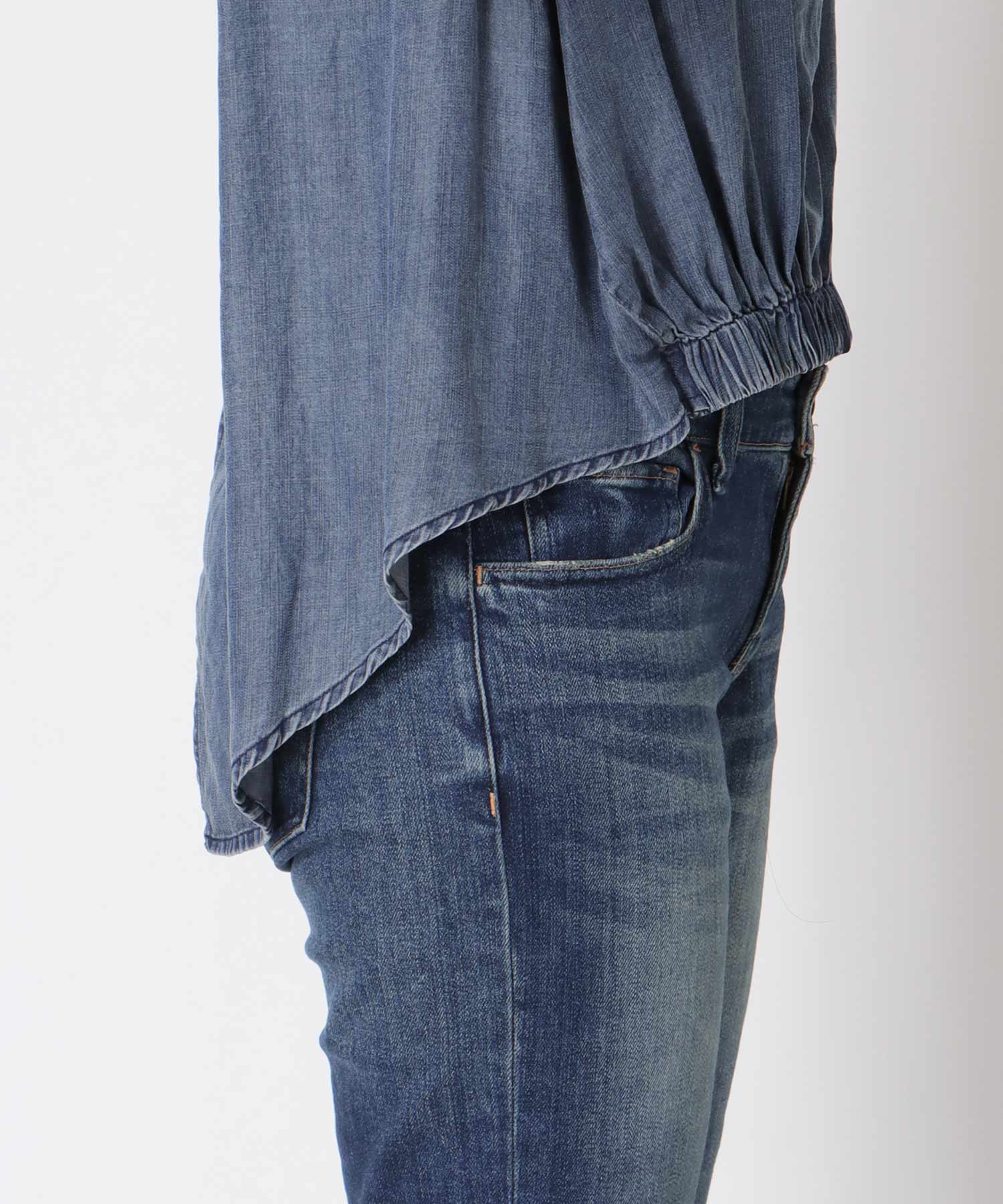 テンセルデニムノースリーブブラウス