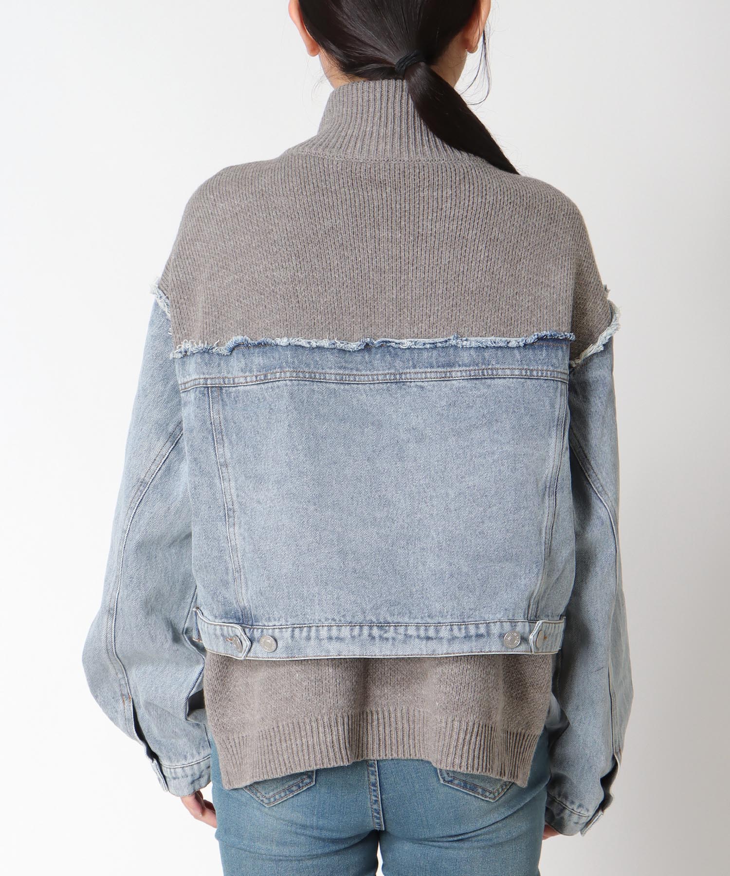 デニムドッキングニットブルゾン