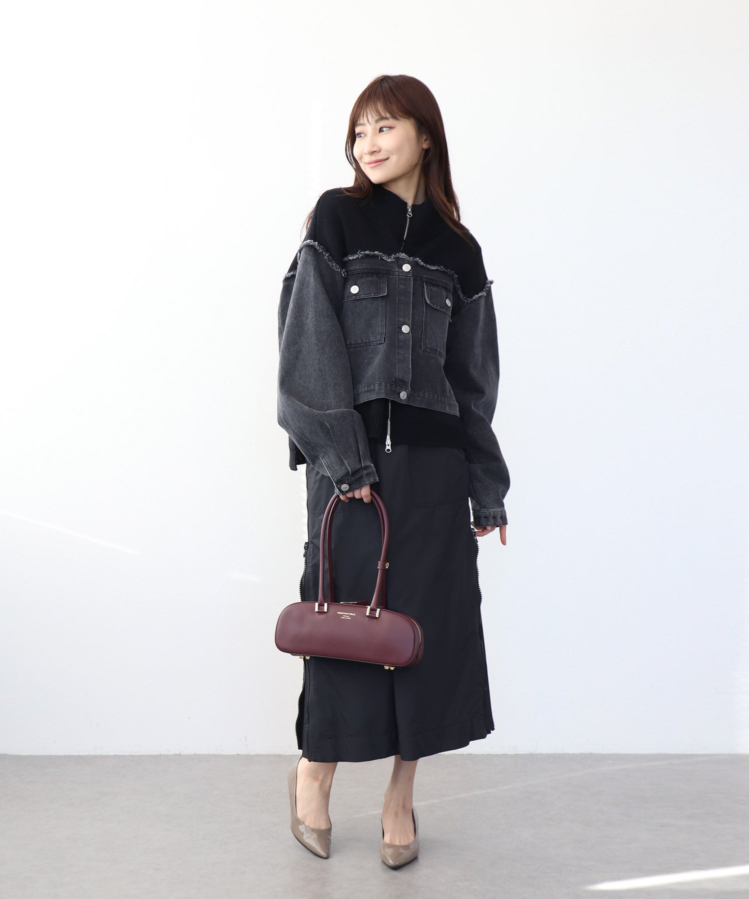 デニムドッキングニットブルゾン