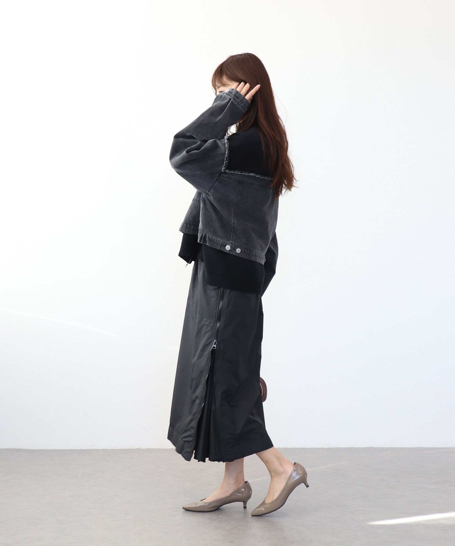 デニムドッキングニットブルゾン