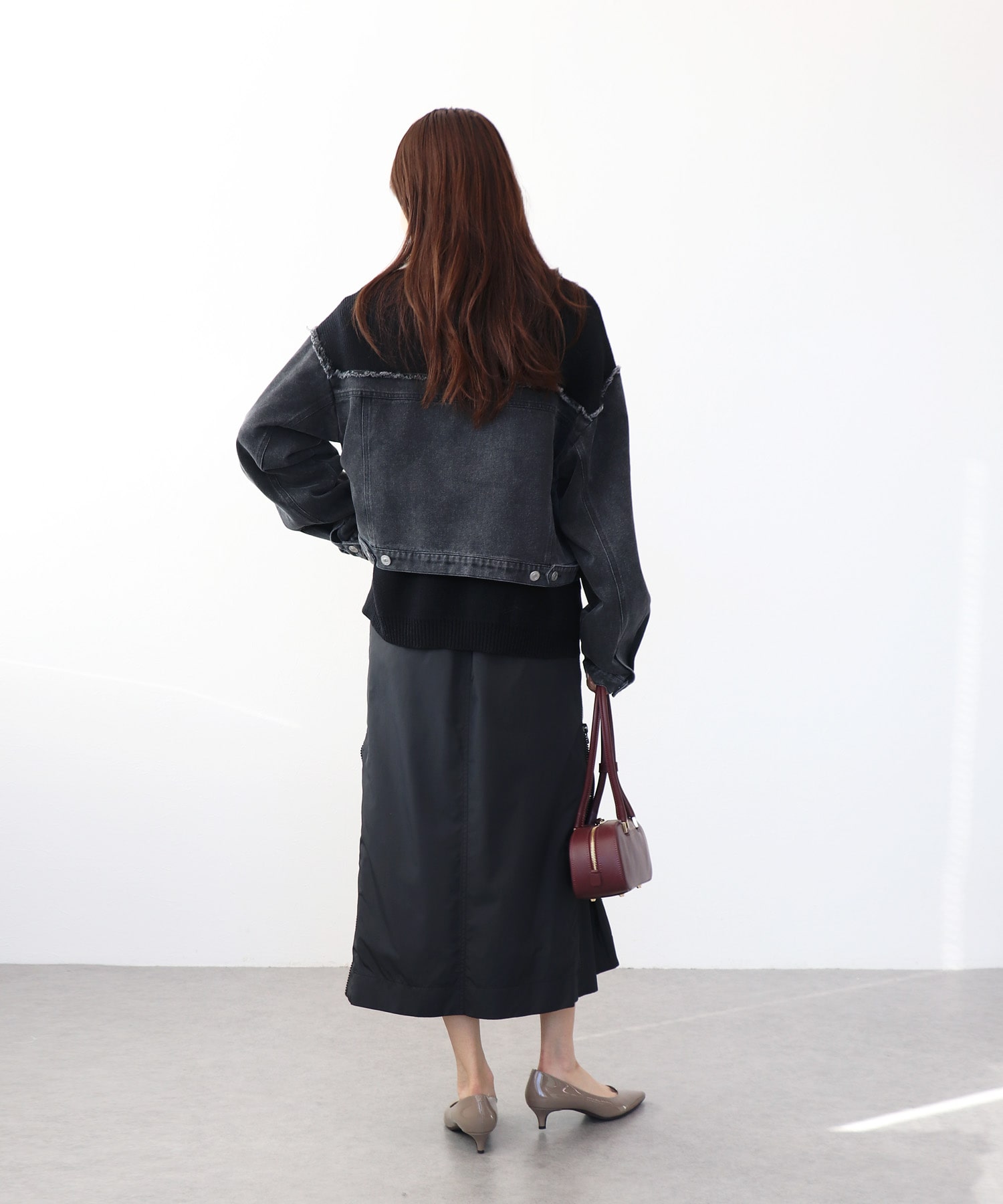 デニムドッキングニットブルゾン