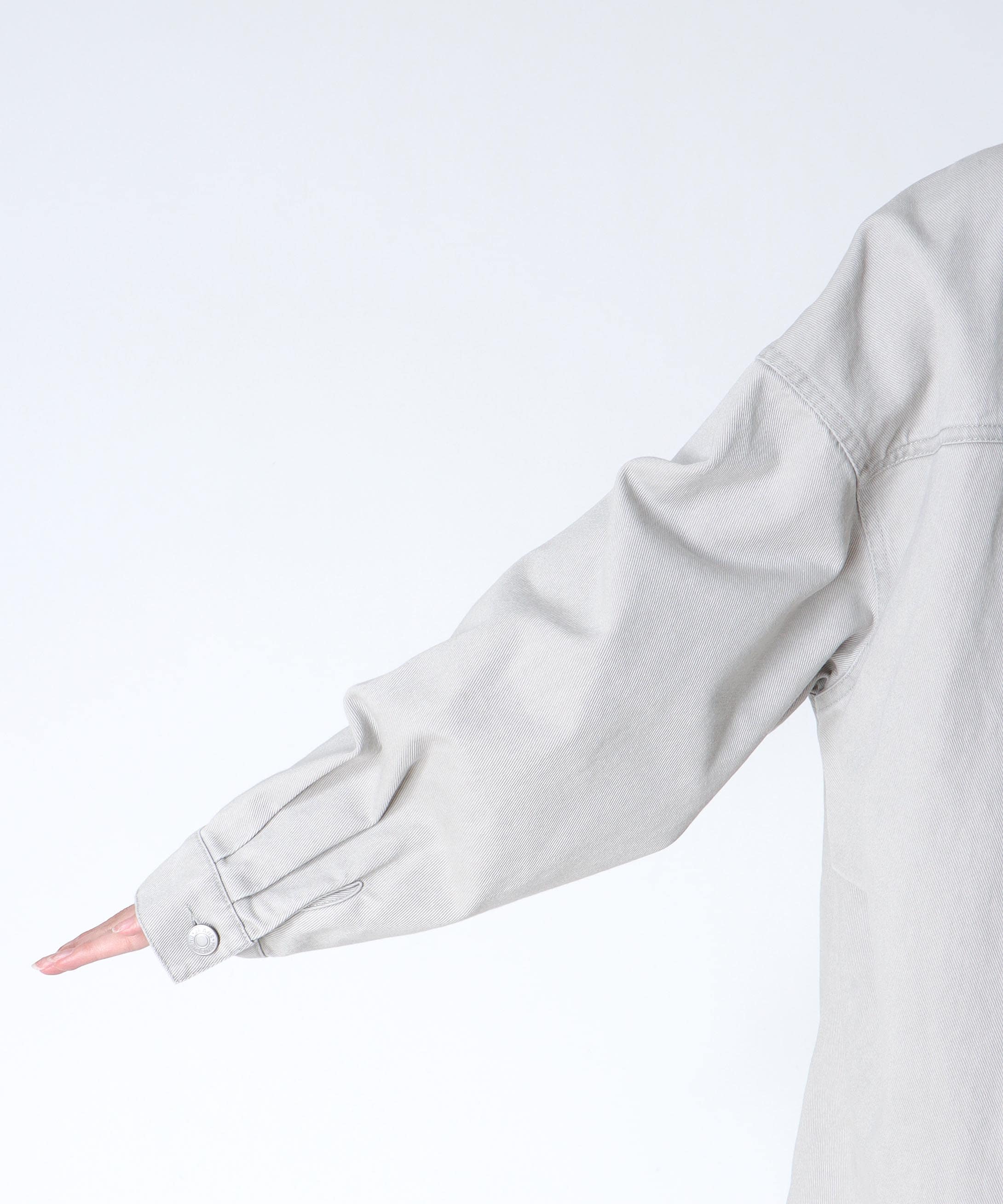 フェイクレザー衿シャツジャケット