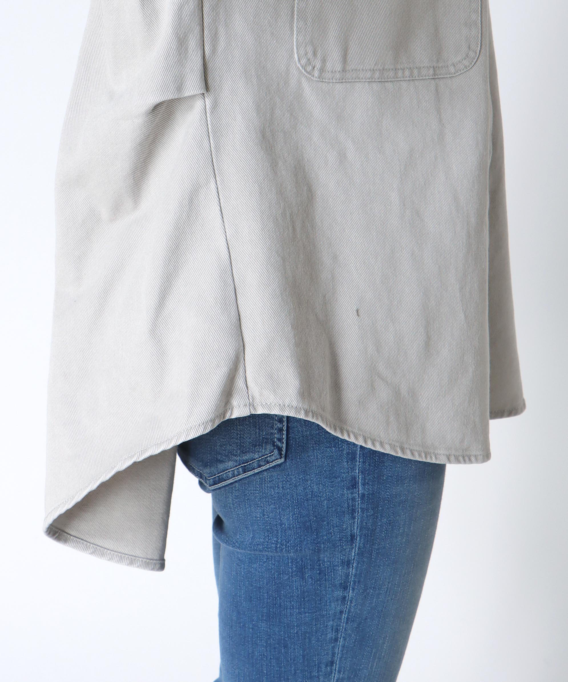 フェイクレザー衿シャツジャケット