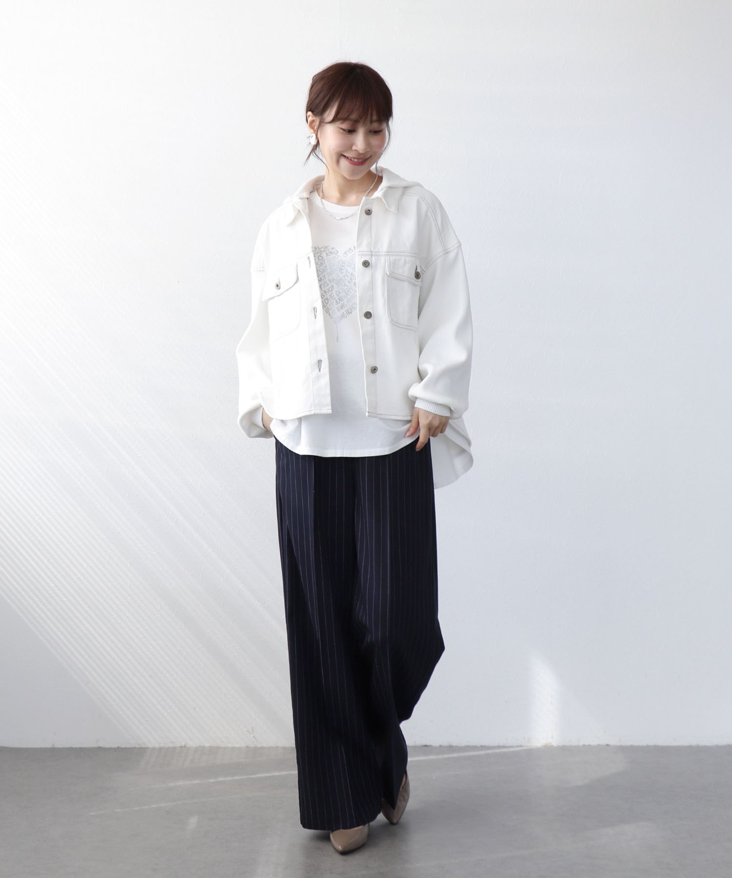 ニットドッキングデニムフードジャケット