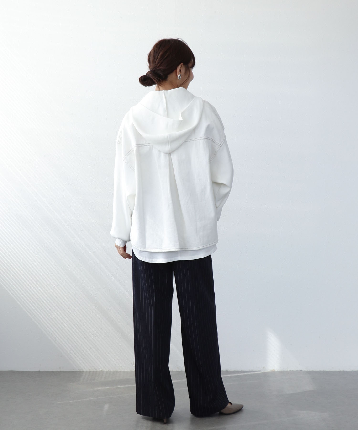 ニットドッキングデニムフードジャケット