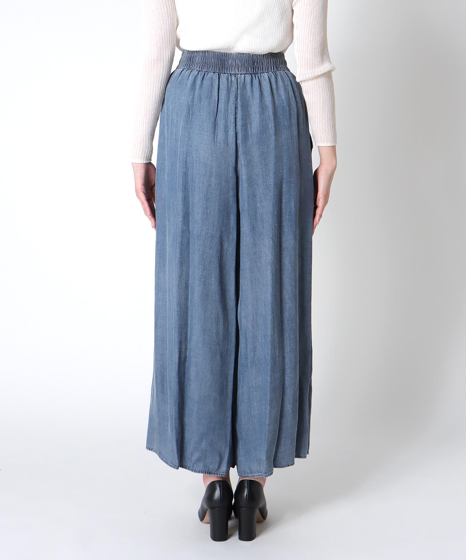 テンセルデニムガウチョパンツ