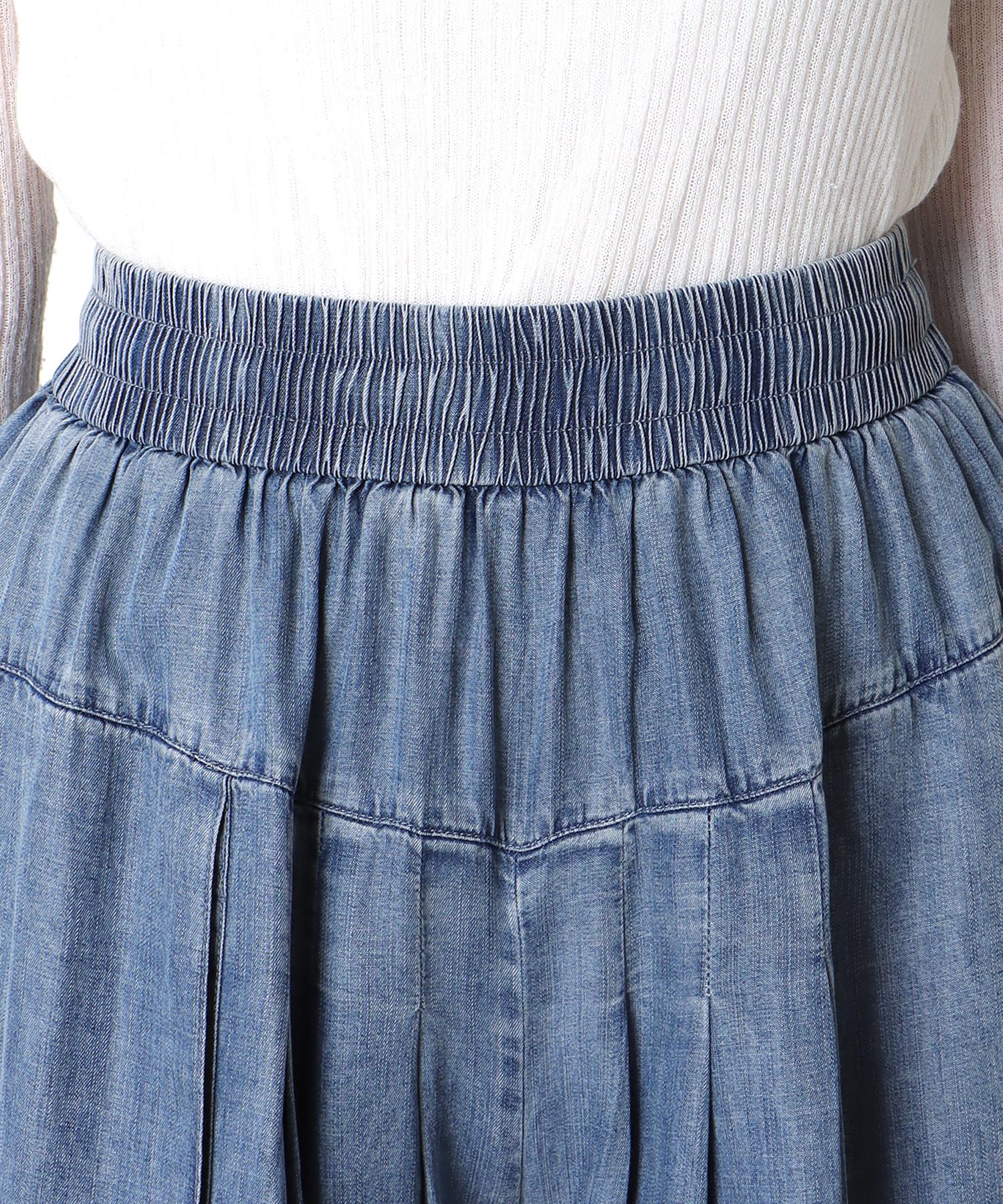 テンセルデニムガウチョパンツ