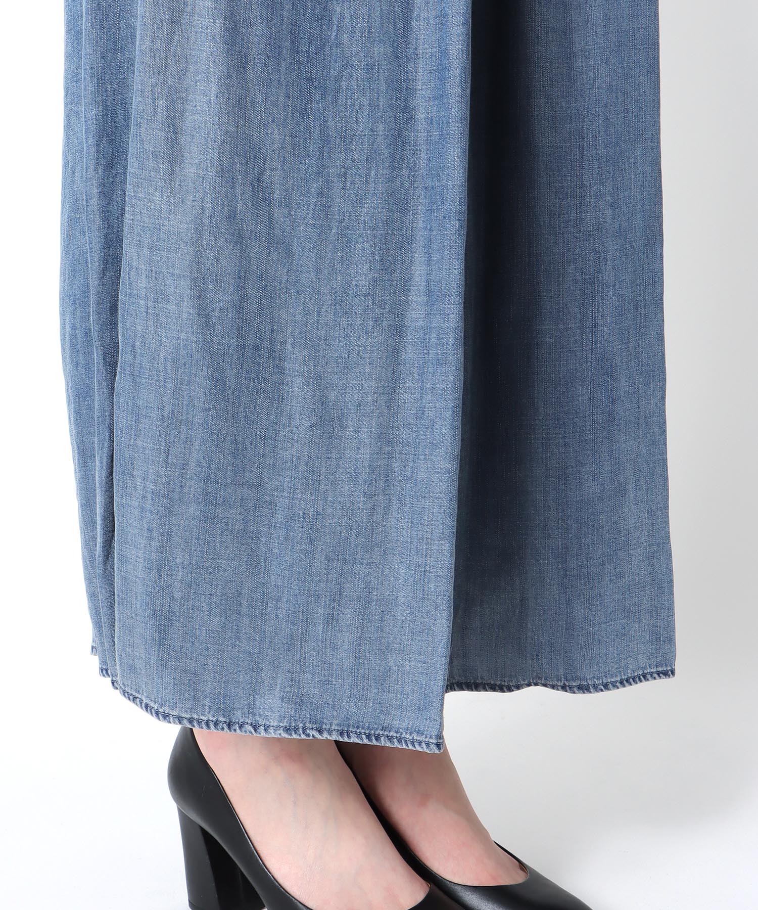 テンセルデニムガウチョパンツ