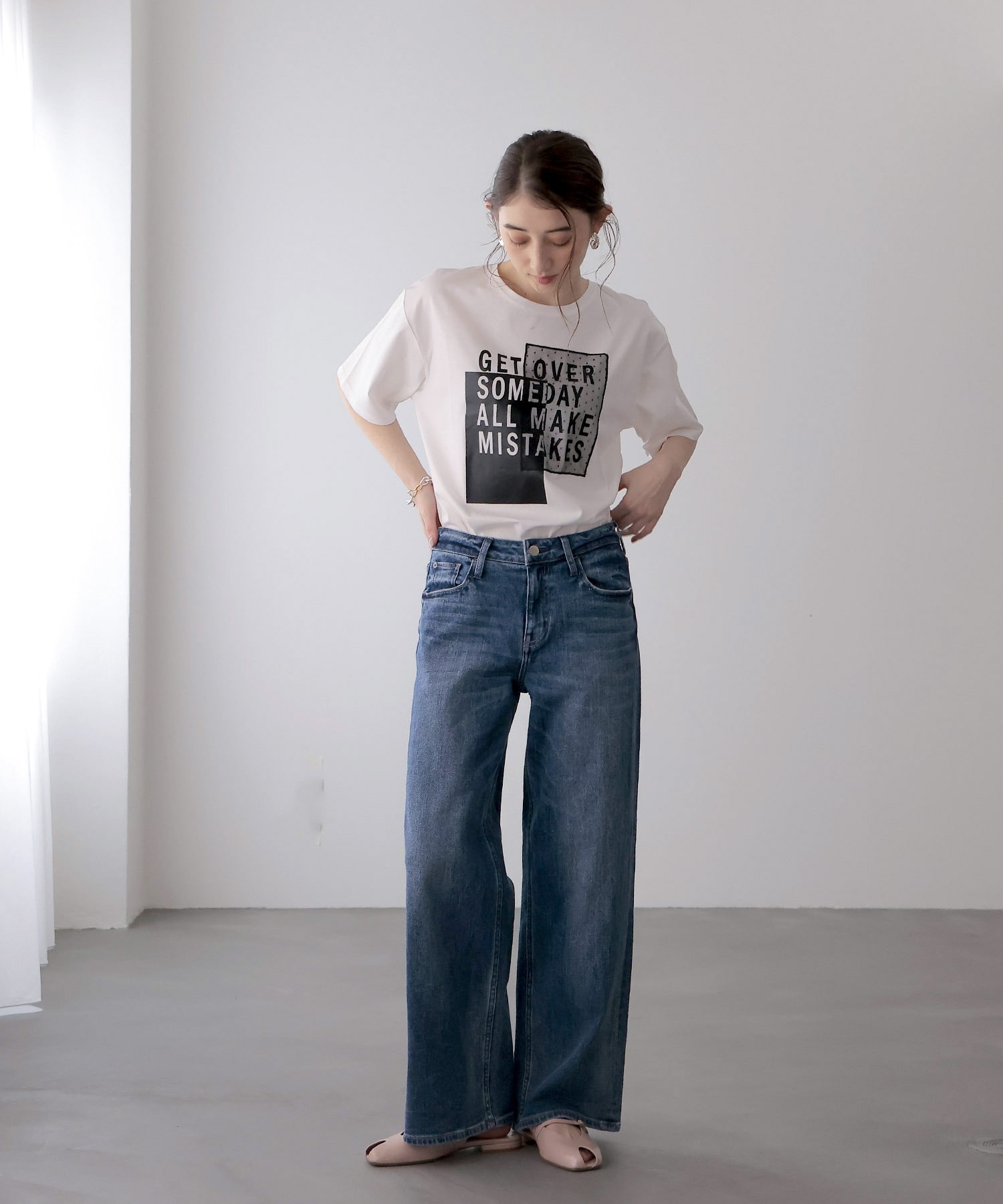 サイドファスナーロゴTシャツ