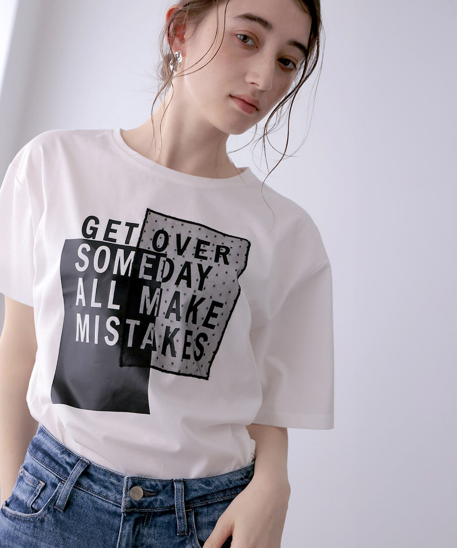 サイドファスナーロゴTシャツ