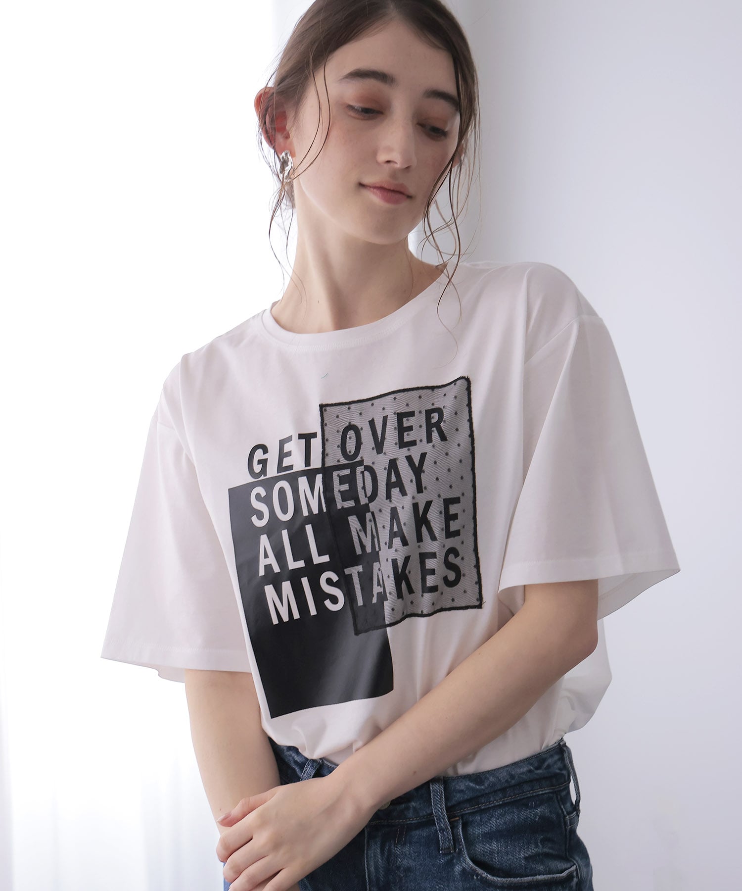 サイドファスナーロゴTシャツ